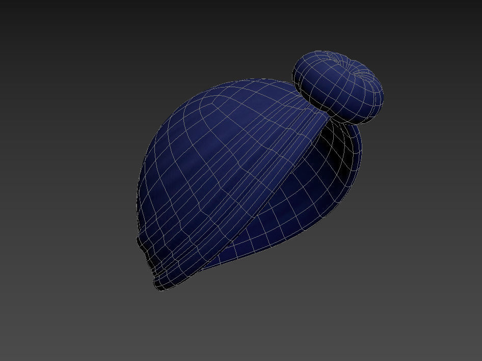 Women Turban Hat 3D model_19