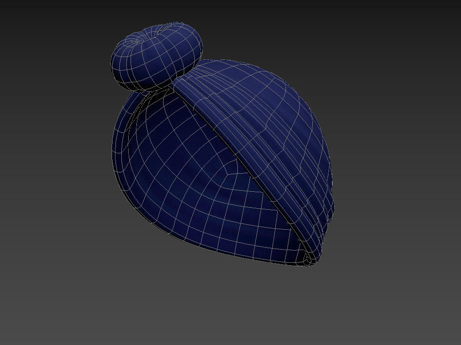 Women Turban Hat 3D model_21