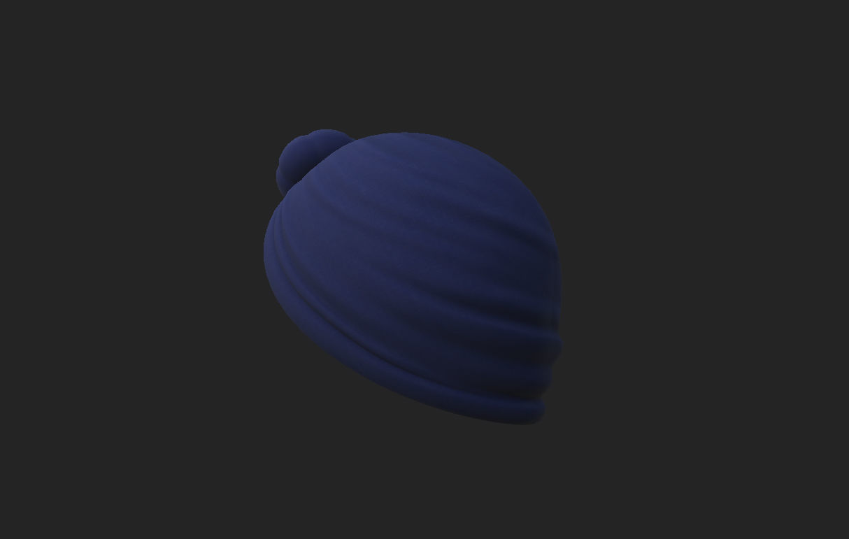 Women Turban Hat 3D model_14