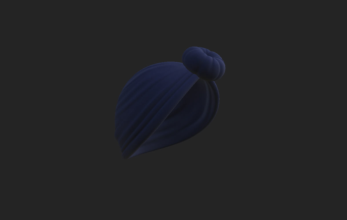 Women Turban Hat 3D model_13