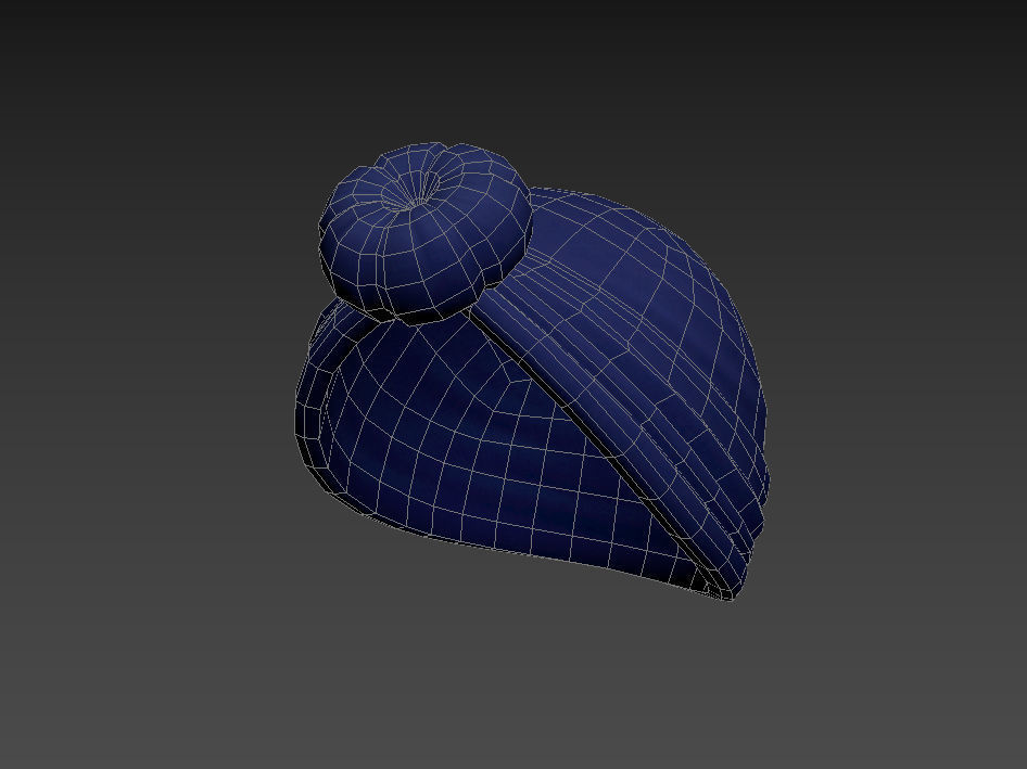 Women Turban Hat 3D model_16