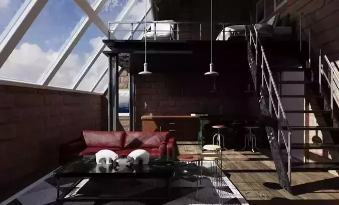living room Free 3D model