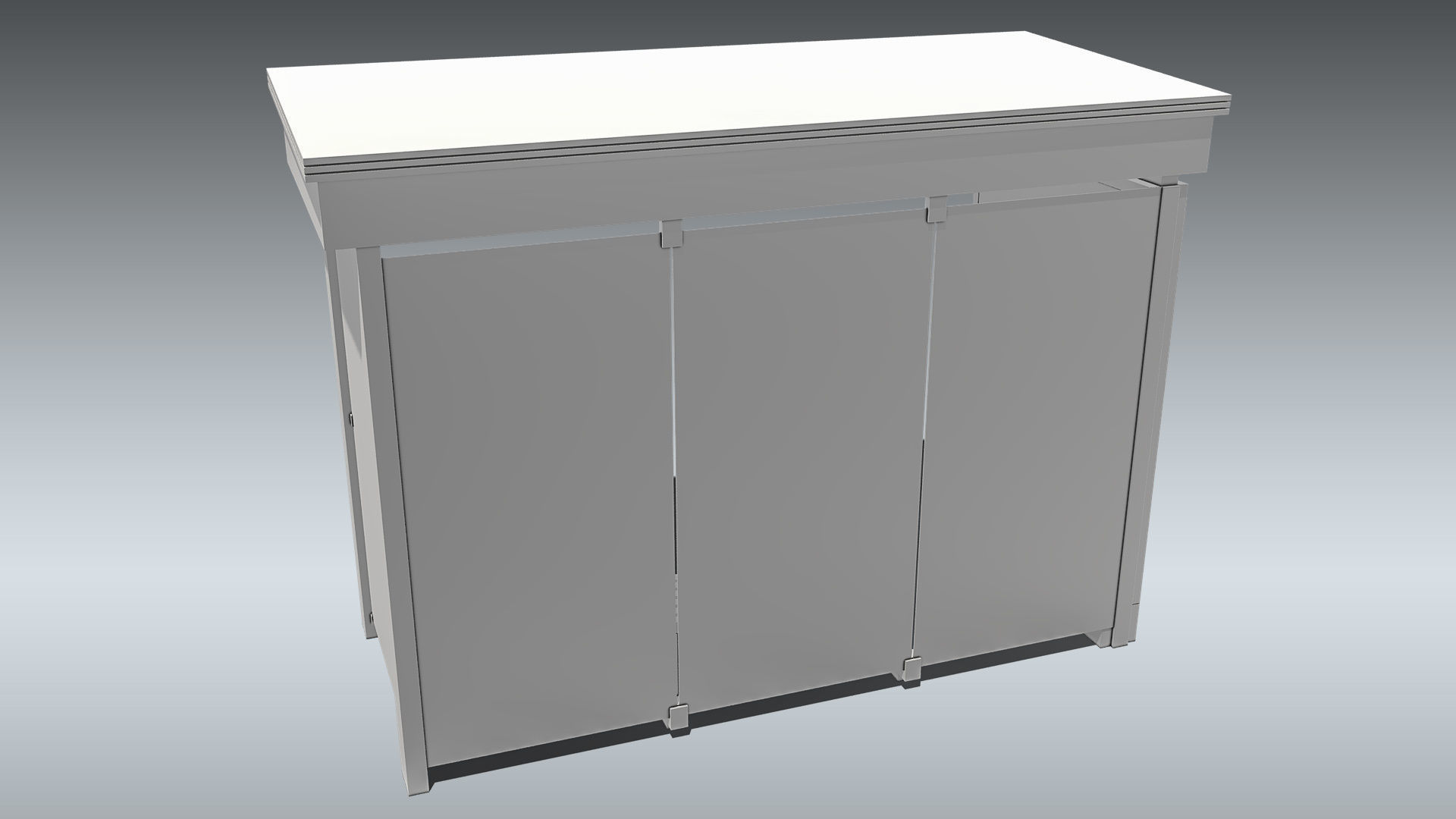 Bus Stop Shelter Low-poly 3D model_12