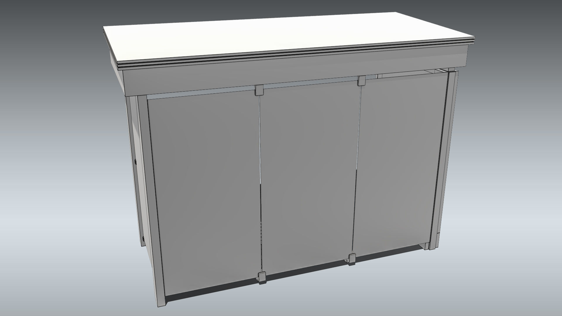 Bus Stop Shelter Low-poly 3D model_13