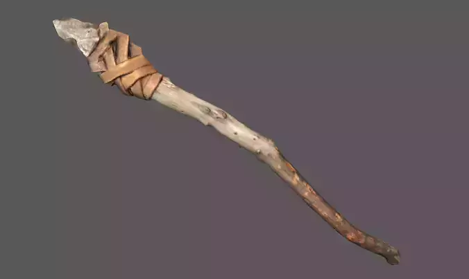  3D Real Primitive Axe Arrow Stone Low-poly 3D model