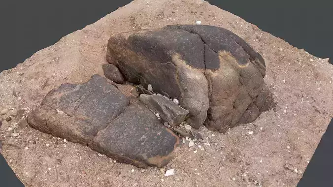 Photoscan Beach Rock 0012 only HighPoly Mesh 16K Texture
