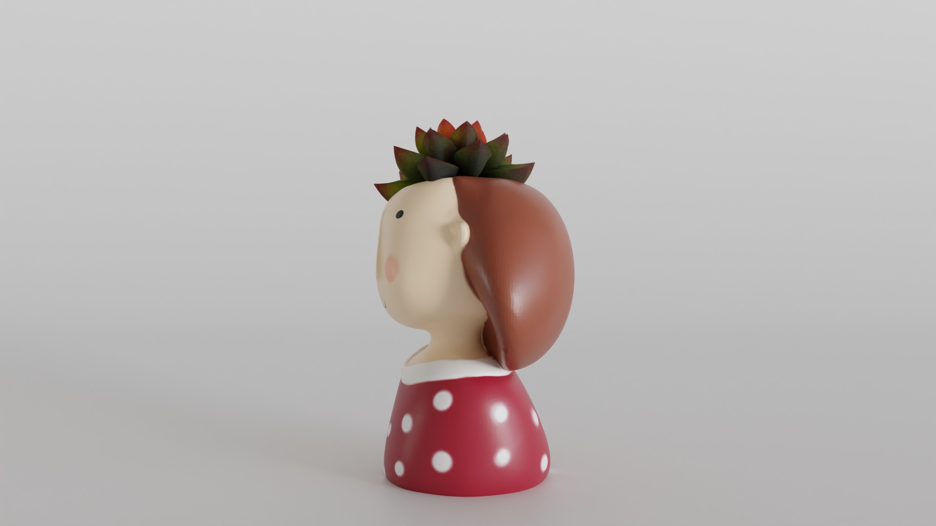 Whimsical Girl Planter 3D print model_6