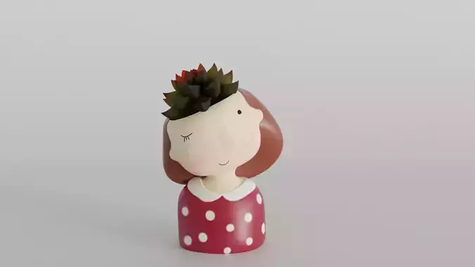 Whimsical Girl Planter 3D print model