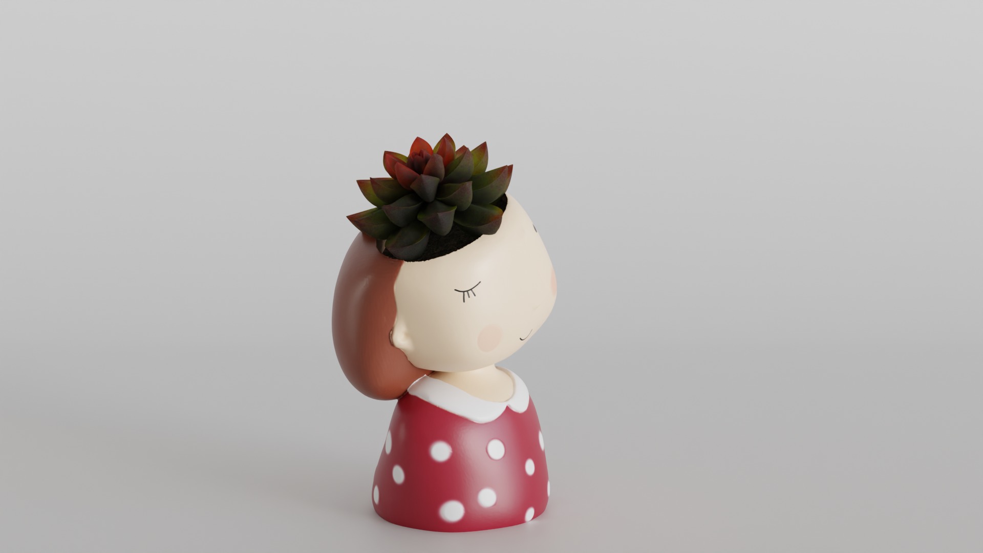 Whimsical Girl Planter 3D print model_1