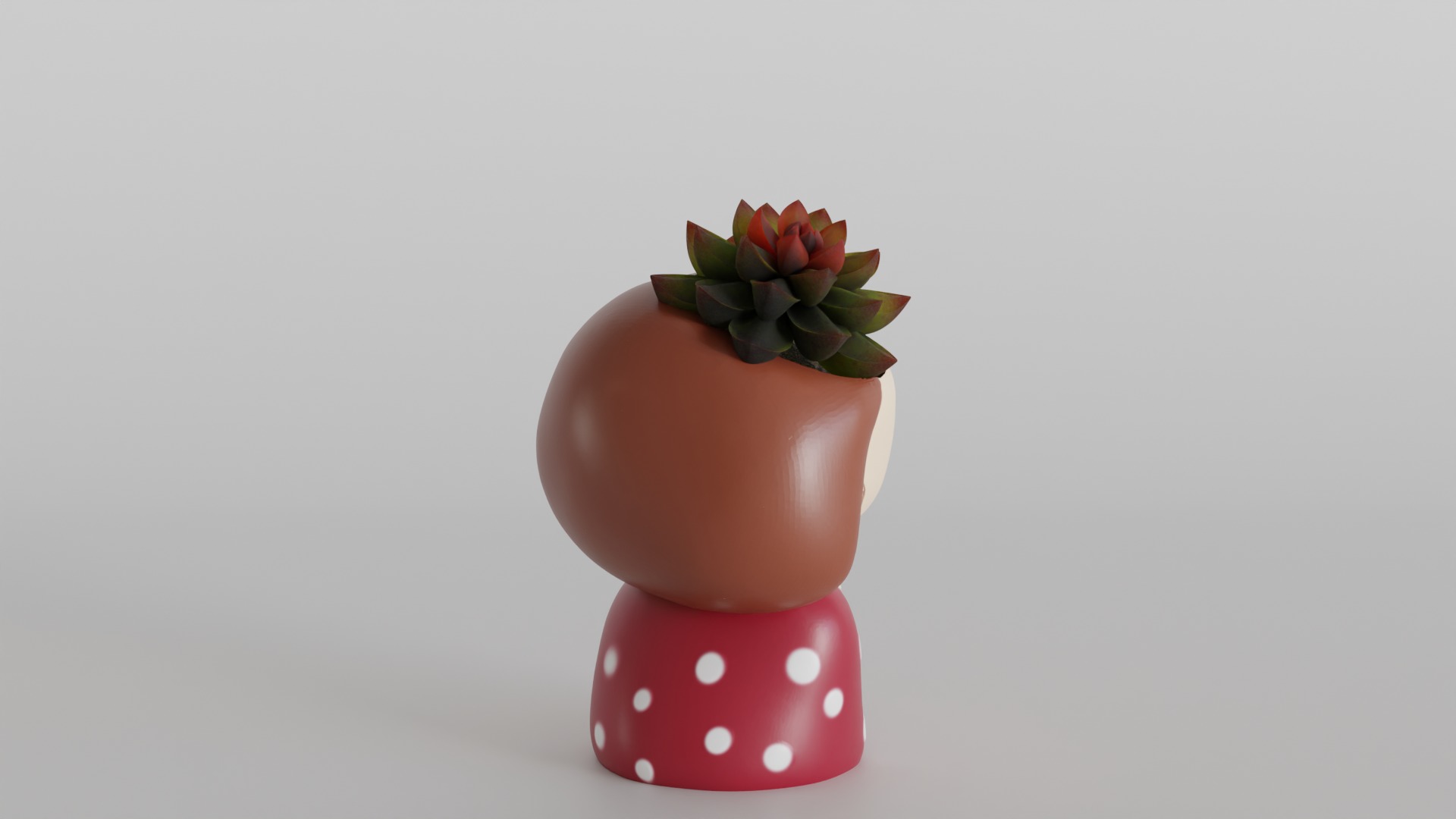 Whimsical Girl Planter 3D print model_3