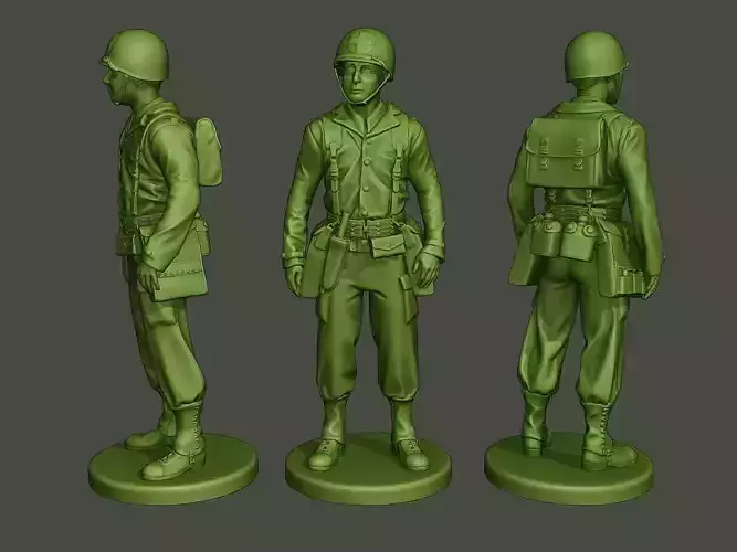 American soldier ww2 stand A8 3D print model