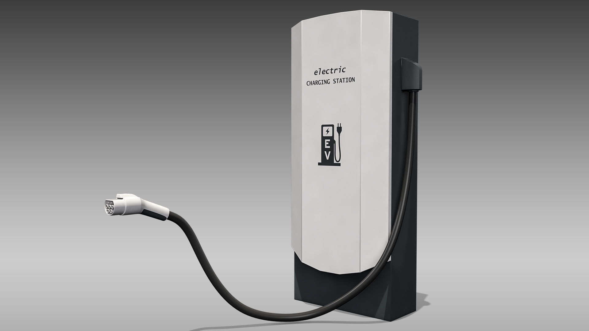Electric Vehicle Charger Low-poly 3D model_4