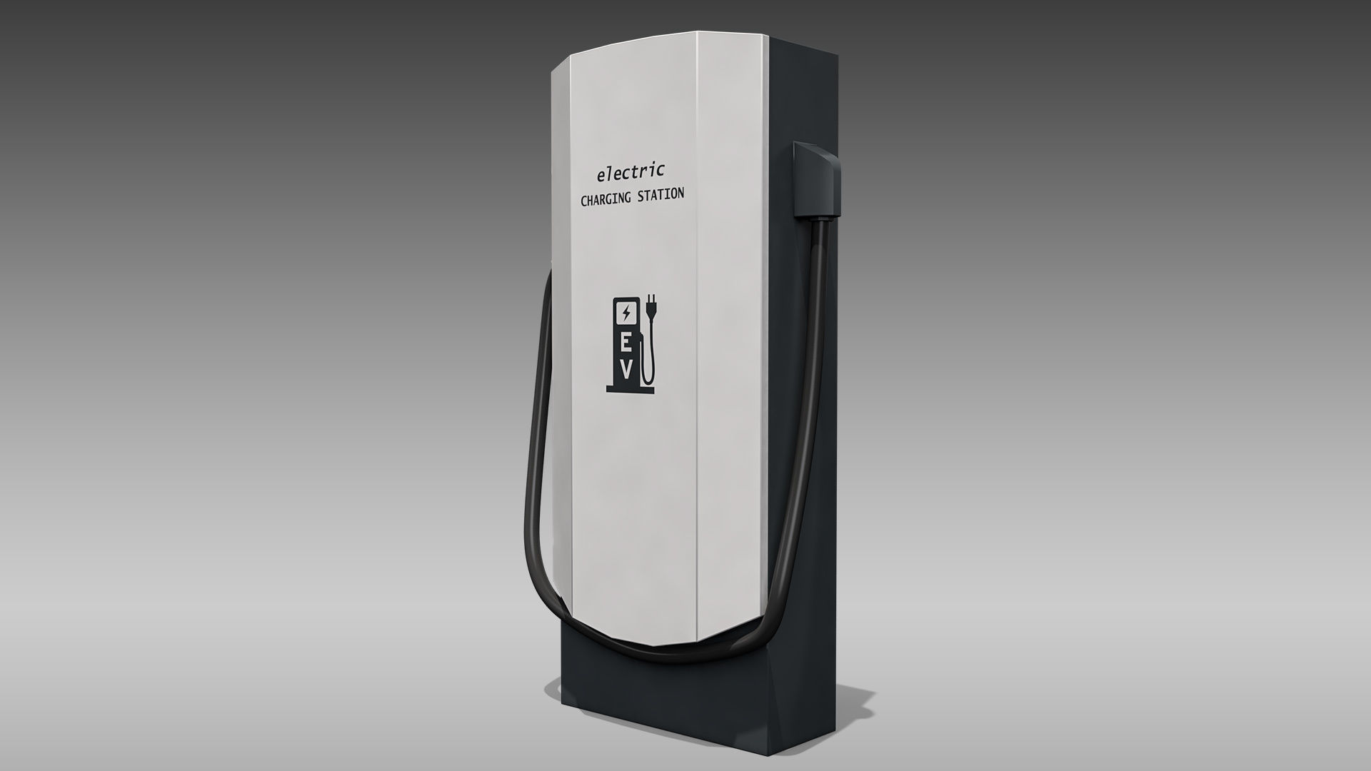 Electric Vehicle Charger Low-poly 3D model_1