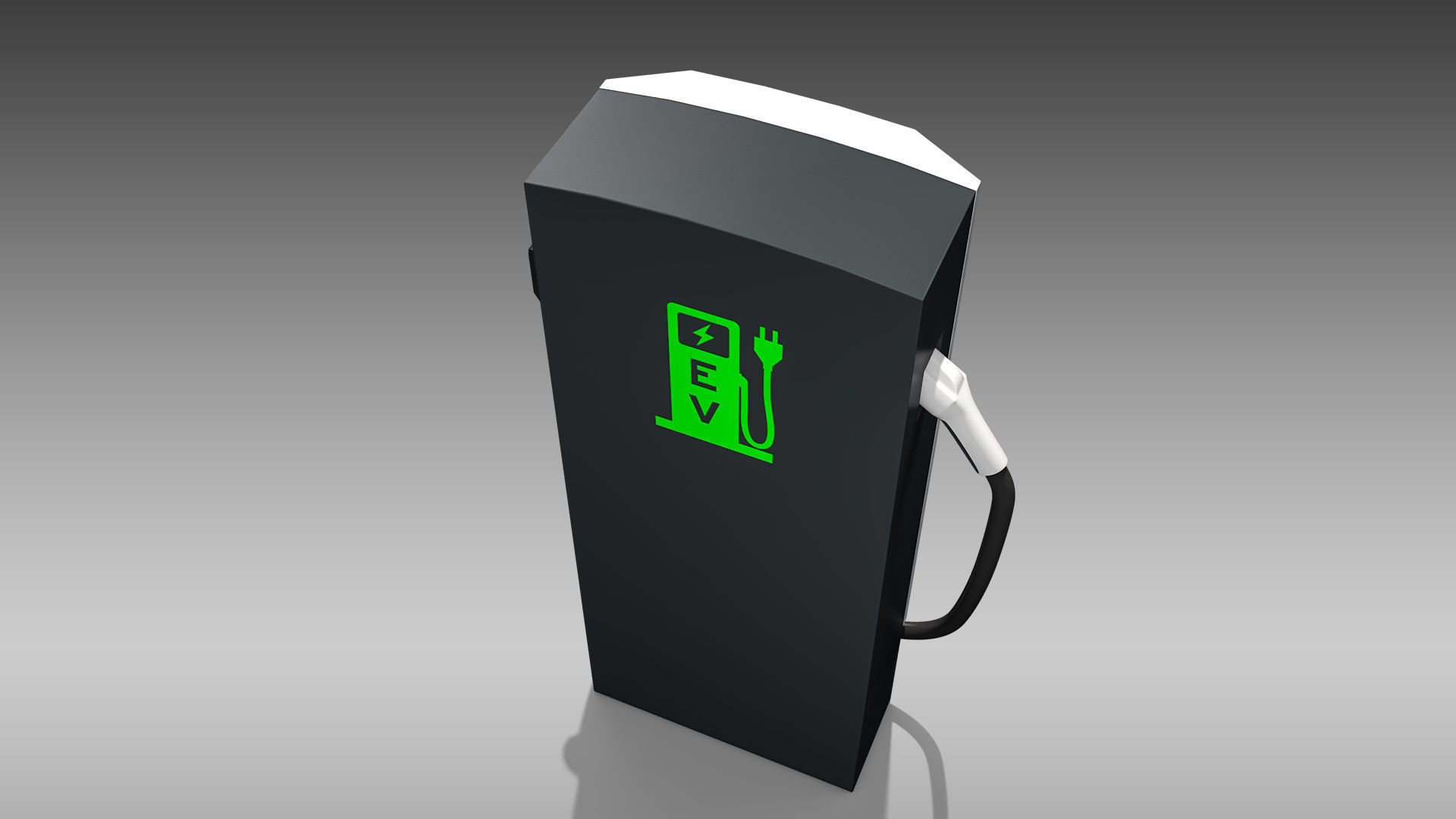 Electric Vehicle Charger Low-poly 3D model_7