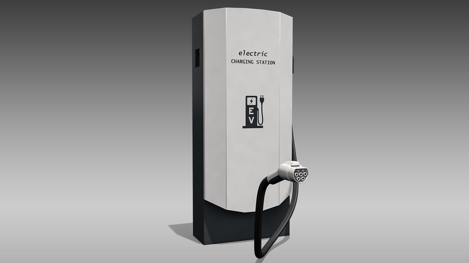 Electric Vehicle Charger Low-poly 3D model_3