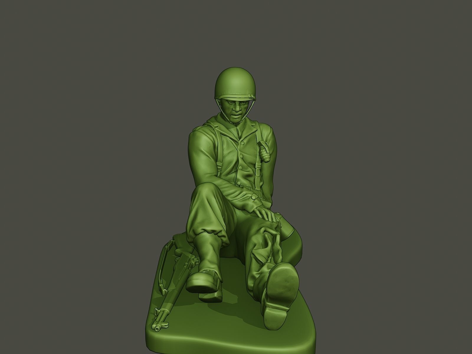 American soldier ww2 wounded A8 3D print model_9