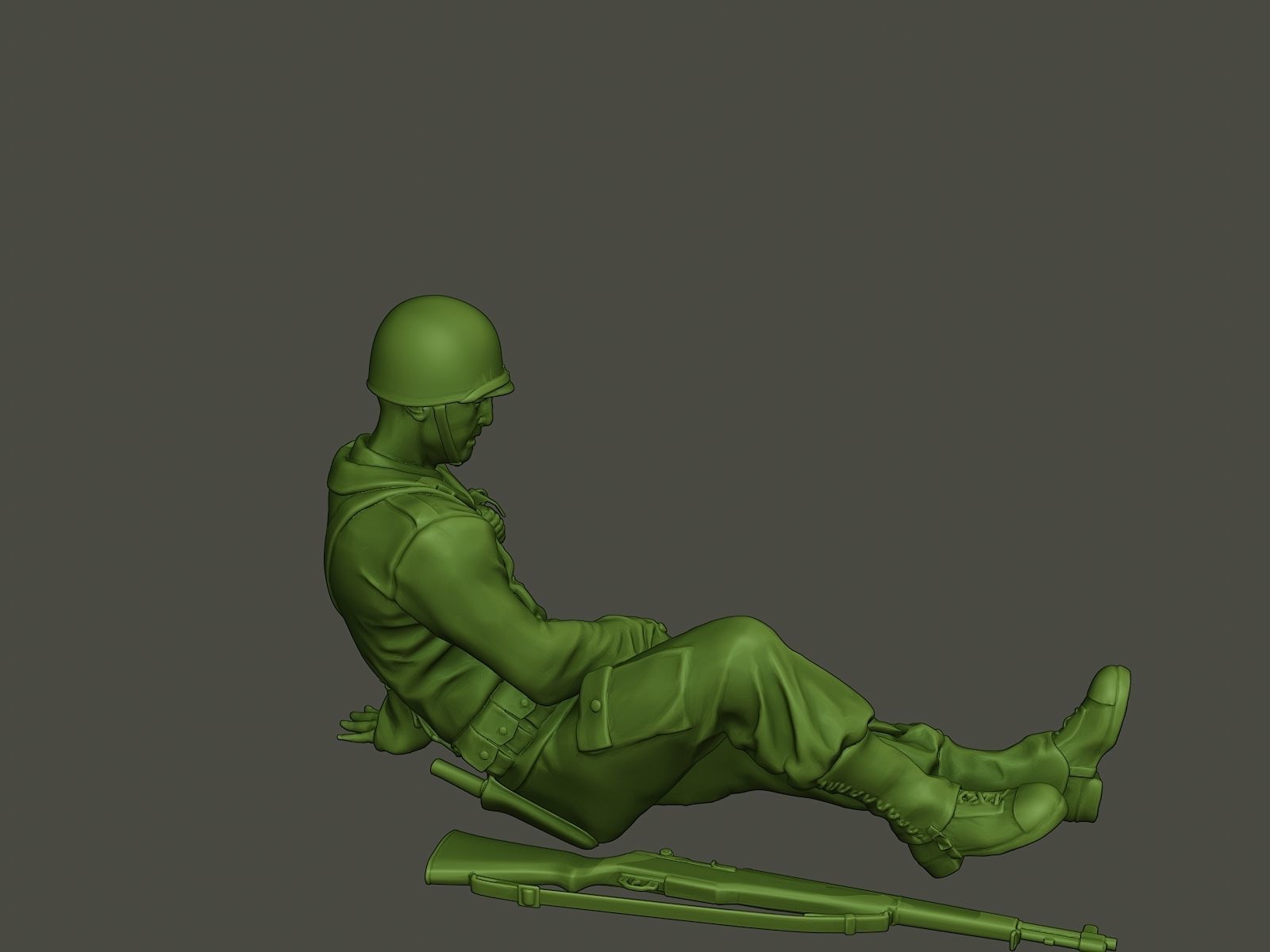 American soldier ww2 wounded A8 3D print model_28