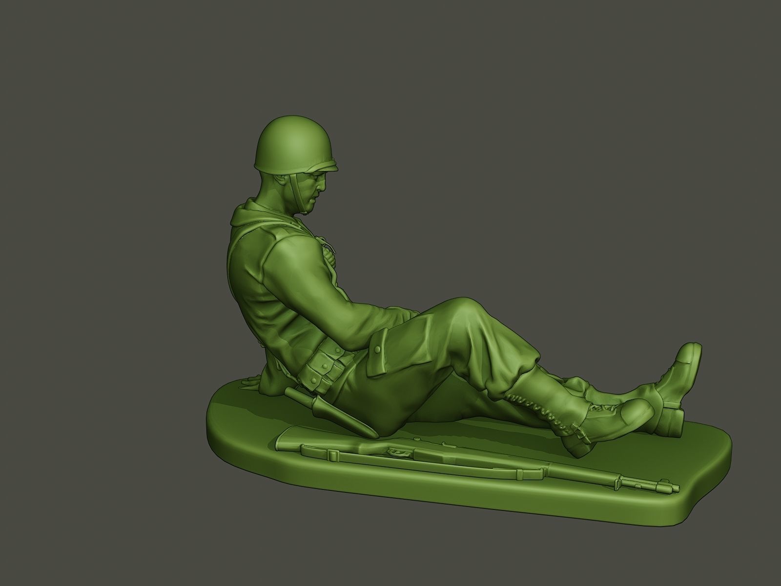 American soldier ww2 wounded A8 3D print model_7