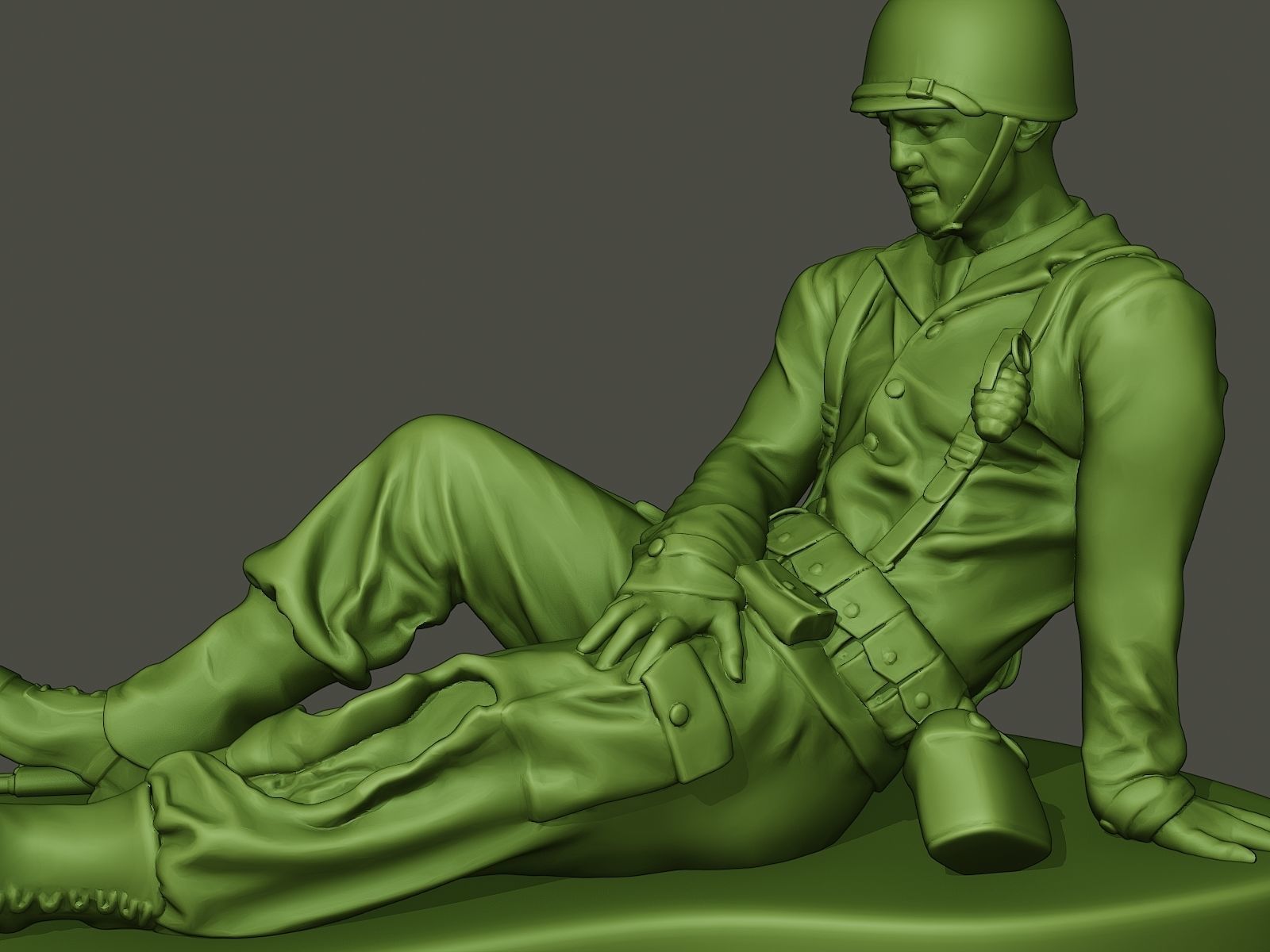 American soldier ww2 wounded A8 3D print model_15