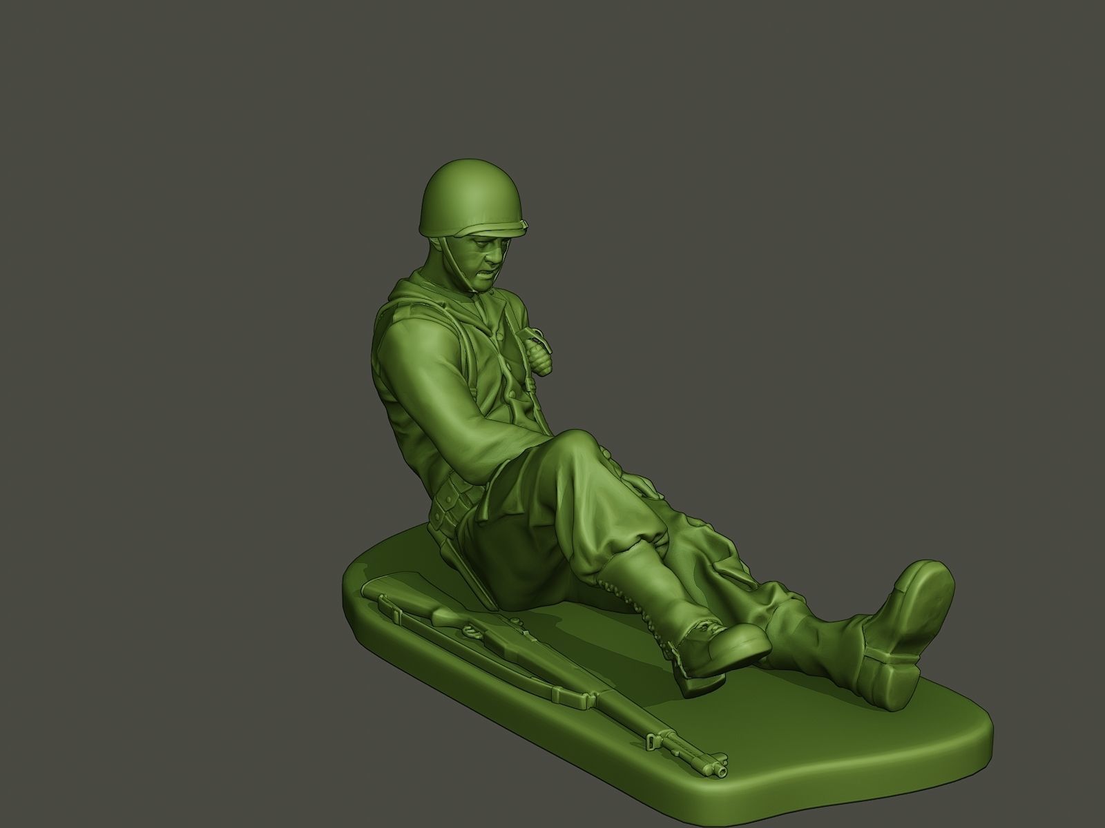 American soldier ww2 wounded A8 3D print model_8