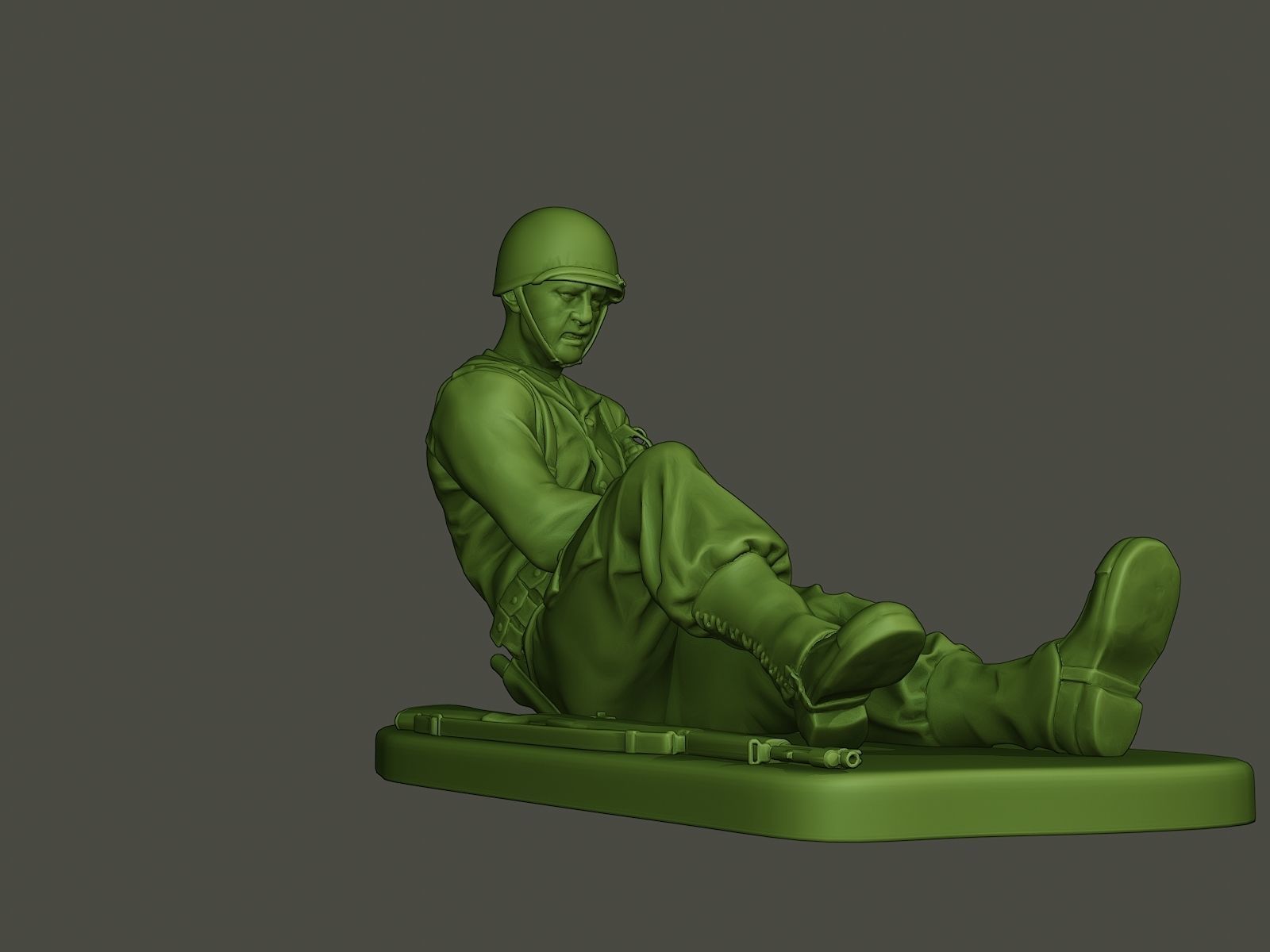 American soldier ww2 wounded A8 3D print model_11