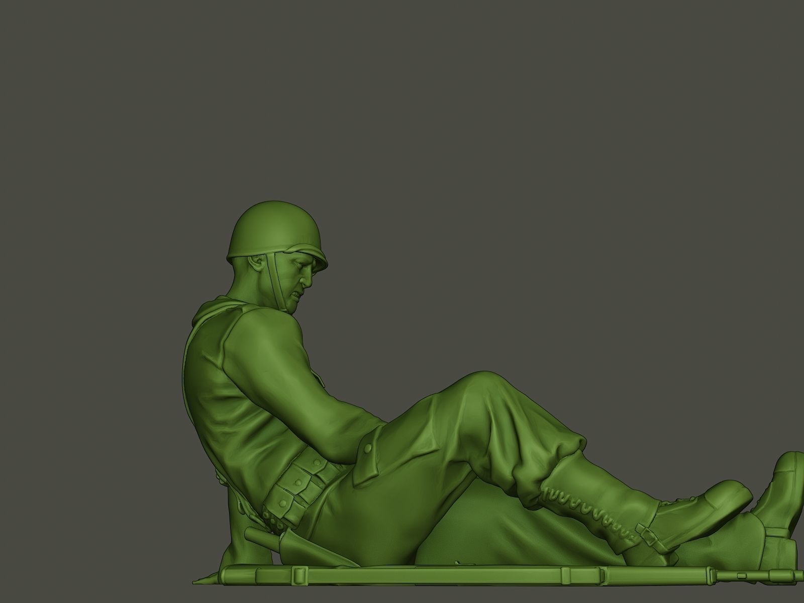 American soldier ww2 wounded A8 3D print model_27