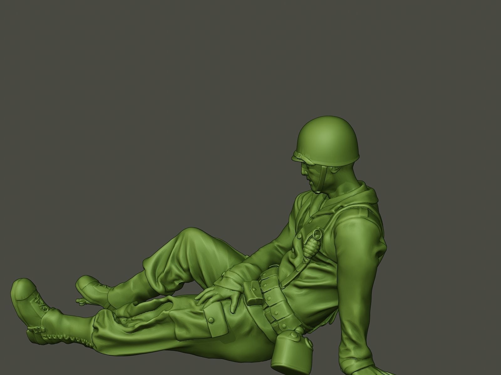American soldier ww2 wounded A8 3D print model_24