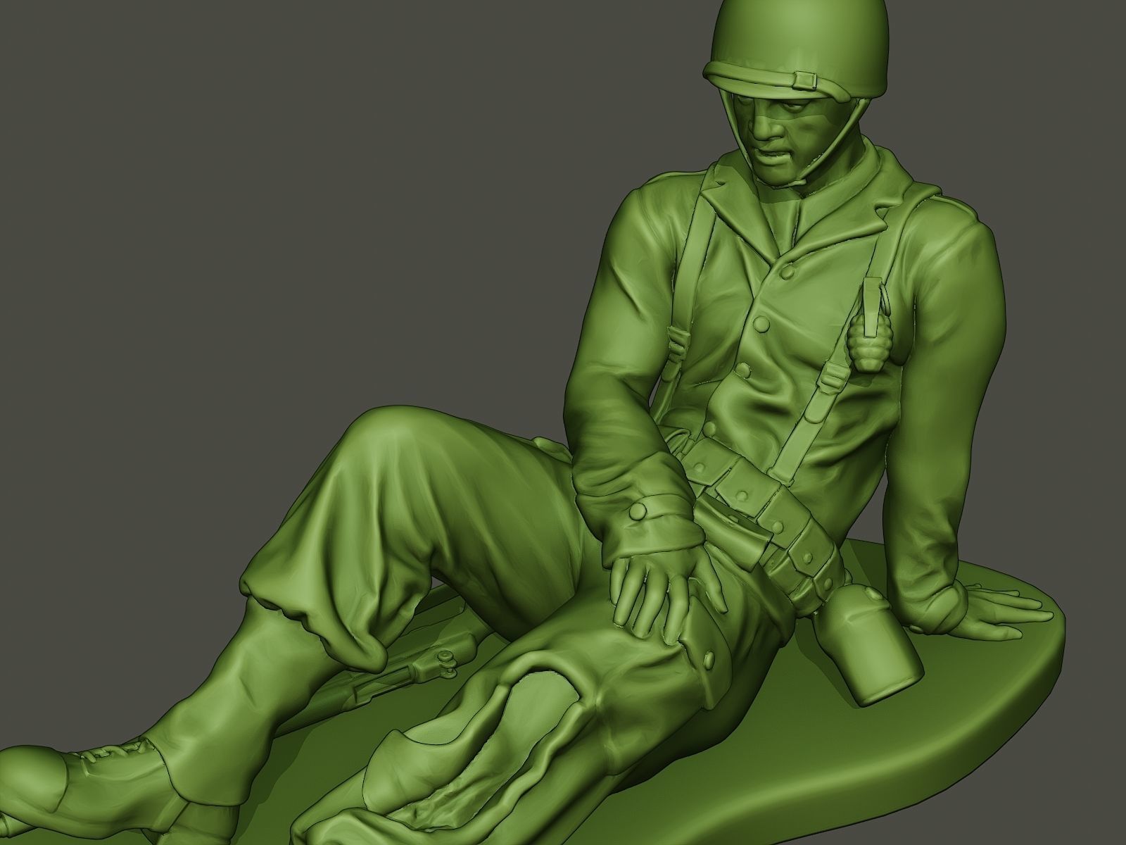 American soldier ww2 wounded A8 3D print model_16