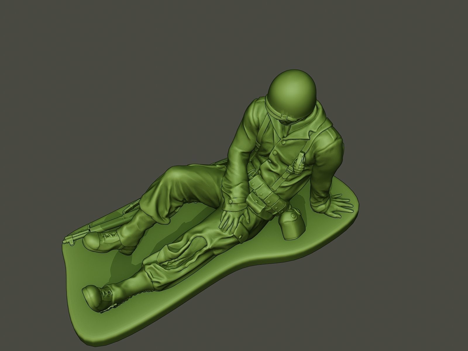 American soldier ww2 wounded A8 3D print model_13