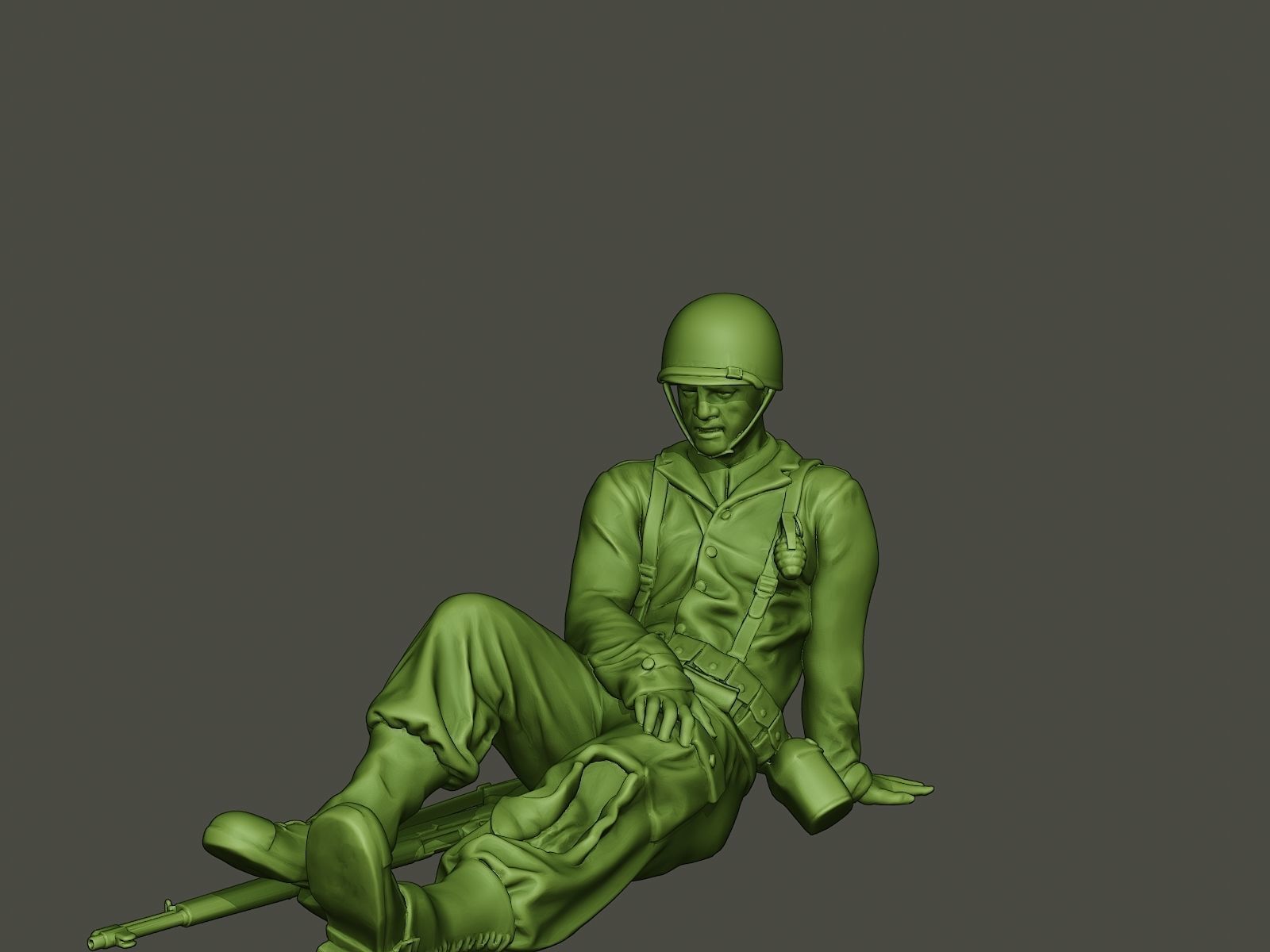 American soldier ww2 wounded A8 3D print model_25