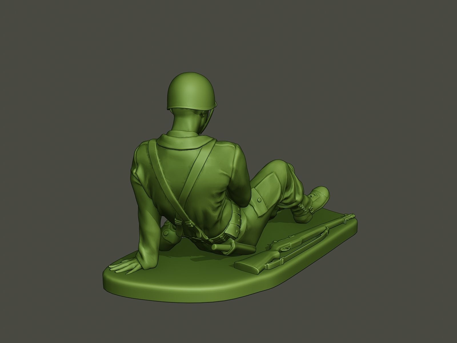 American soldier ww2 wounded A8 3D print model_5