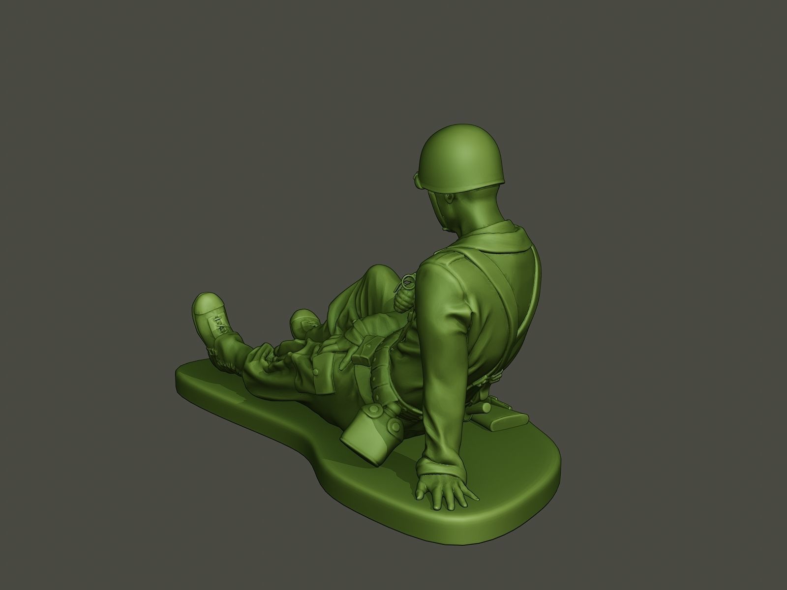 American soldier ww2 wounded A8 3D print model_3