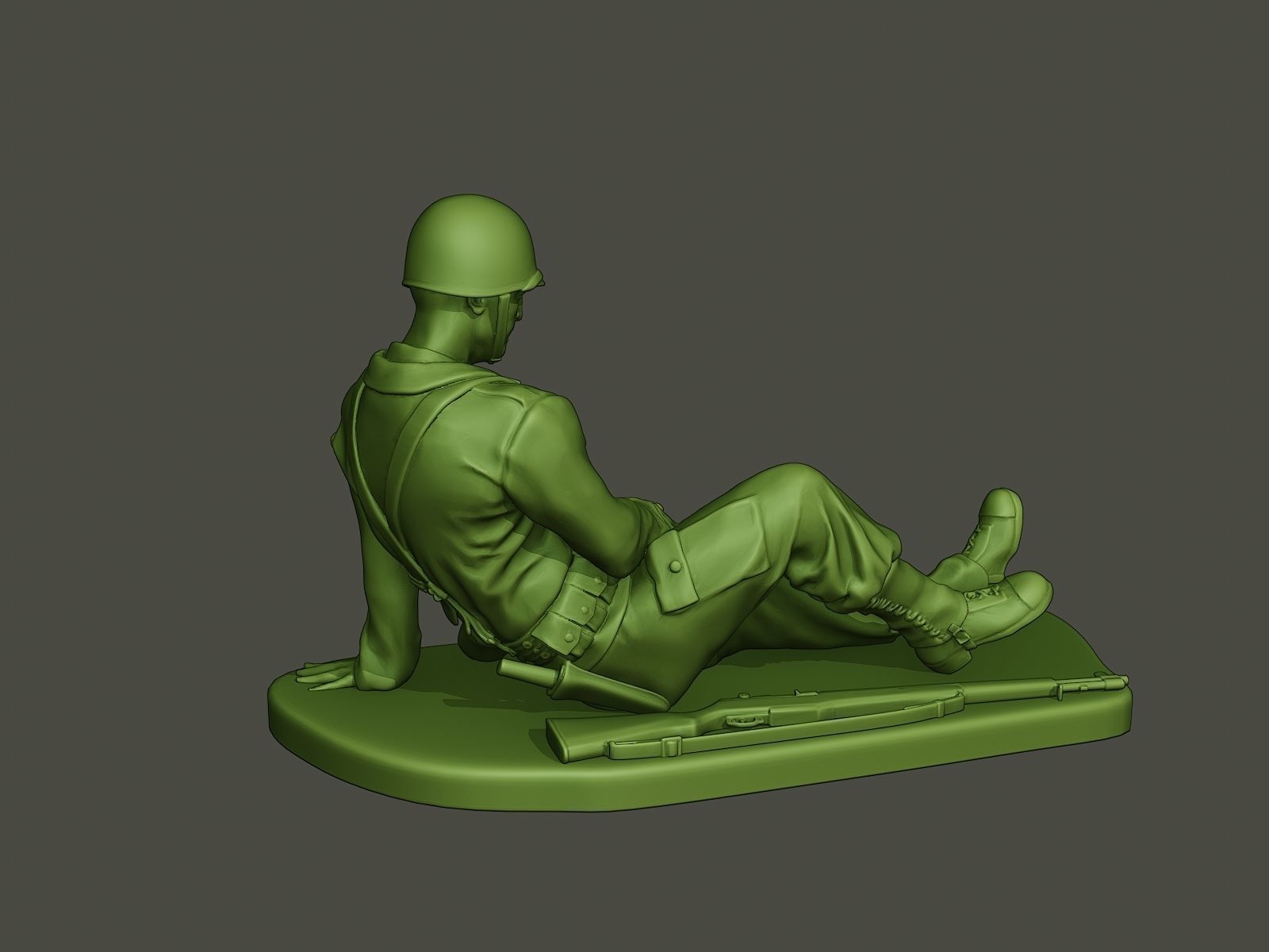 American soldier ww2 wounded A8 3D print model_6