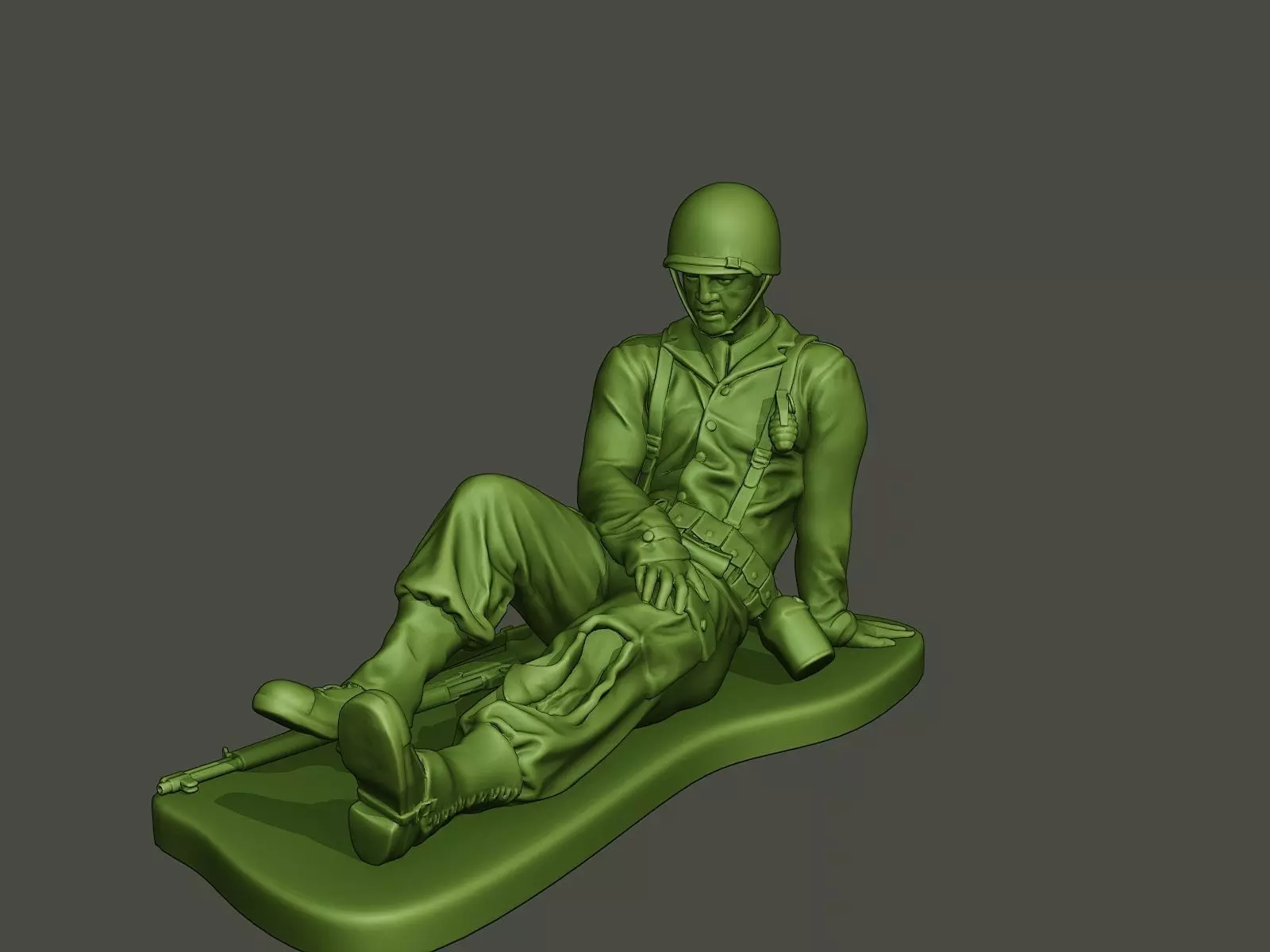 American soldier ww2 wounded A8 3D print model_0