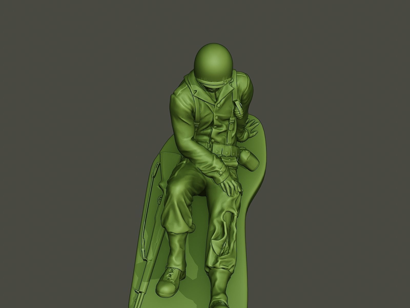 American soldier ww2 wounded A8 3D print model_12