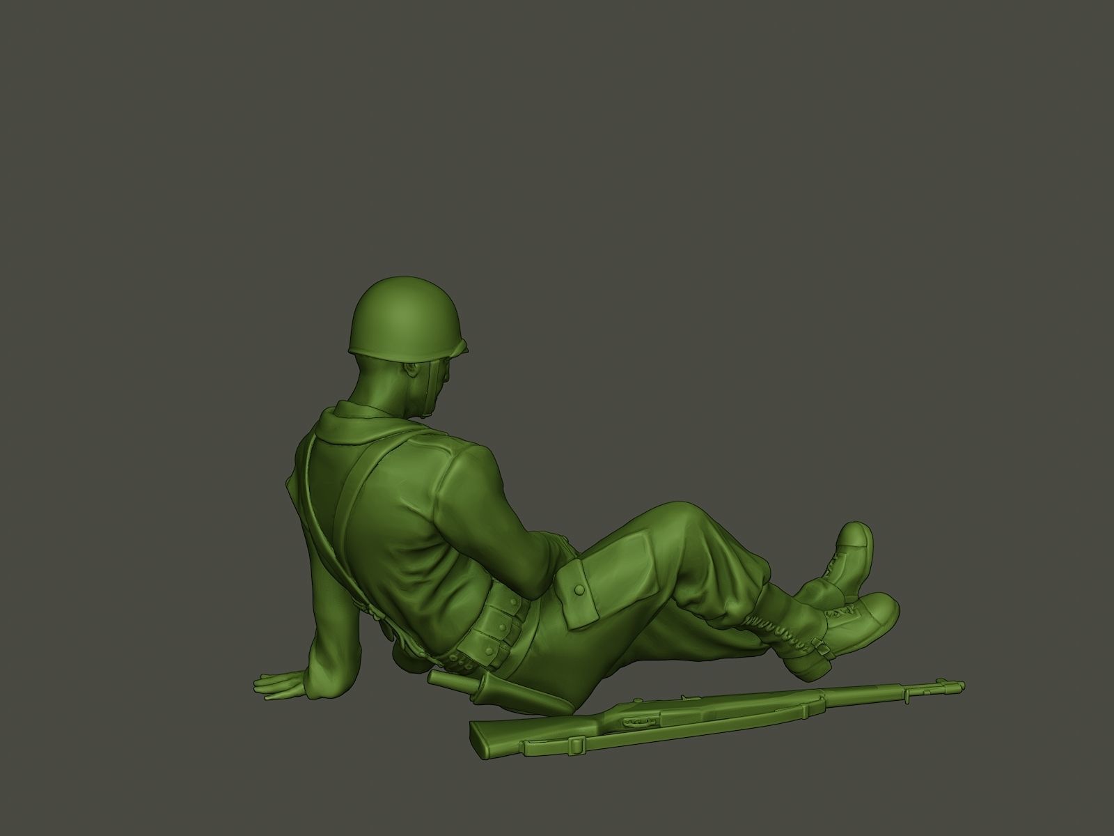 American soldier ww2 wounded A8 3D print model_29