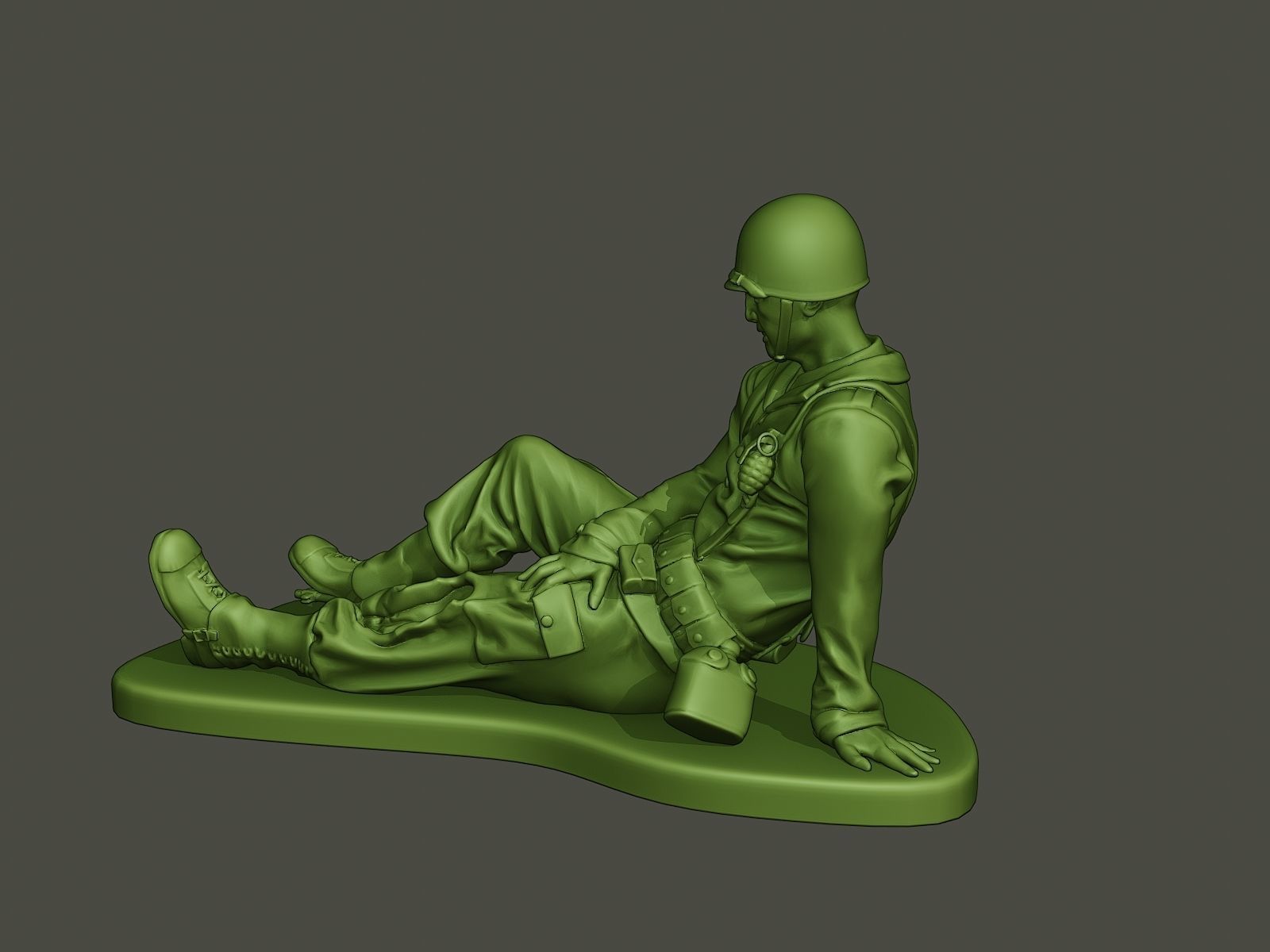 American soldier ww2 wounded A8 3D print model_2