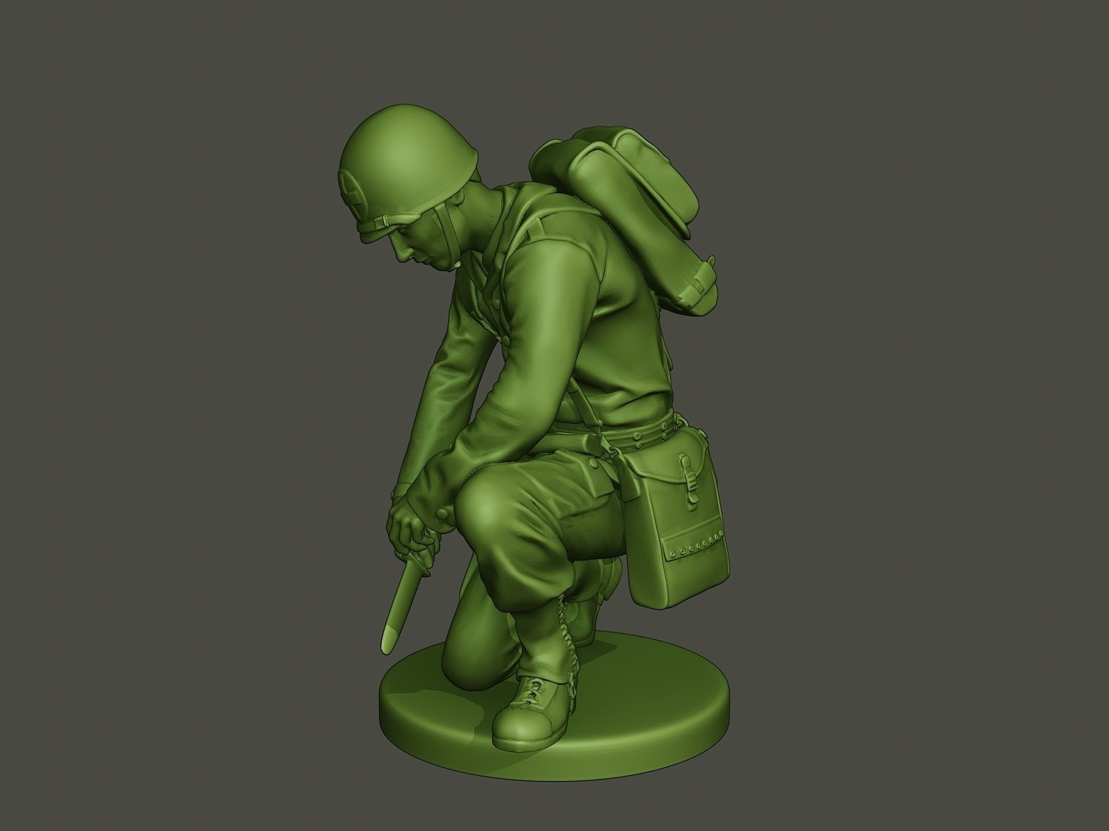 American soldier ww2 cutting A8 3D print model_1