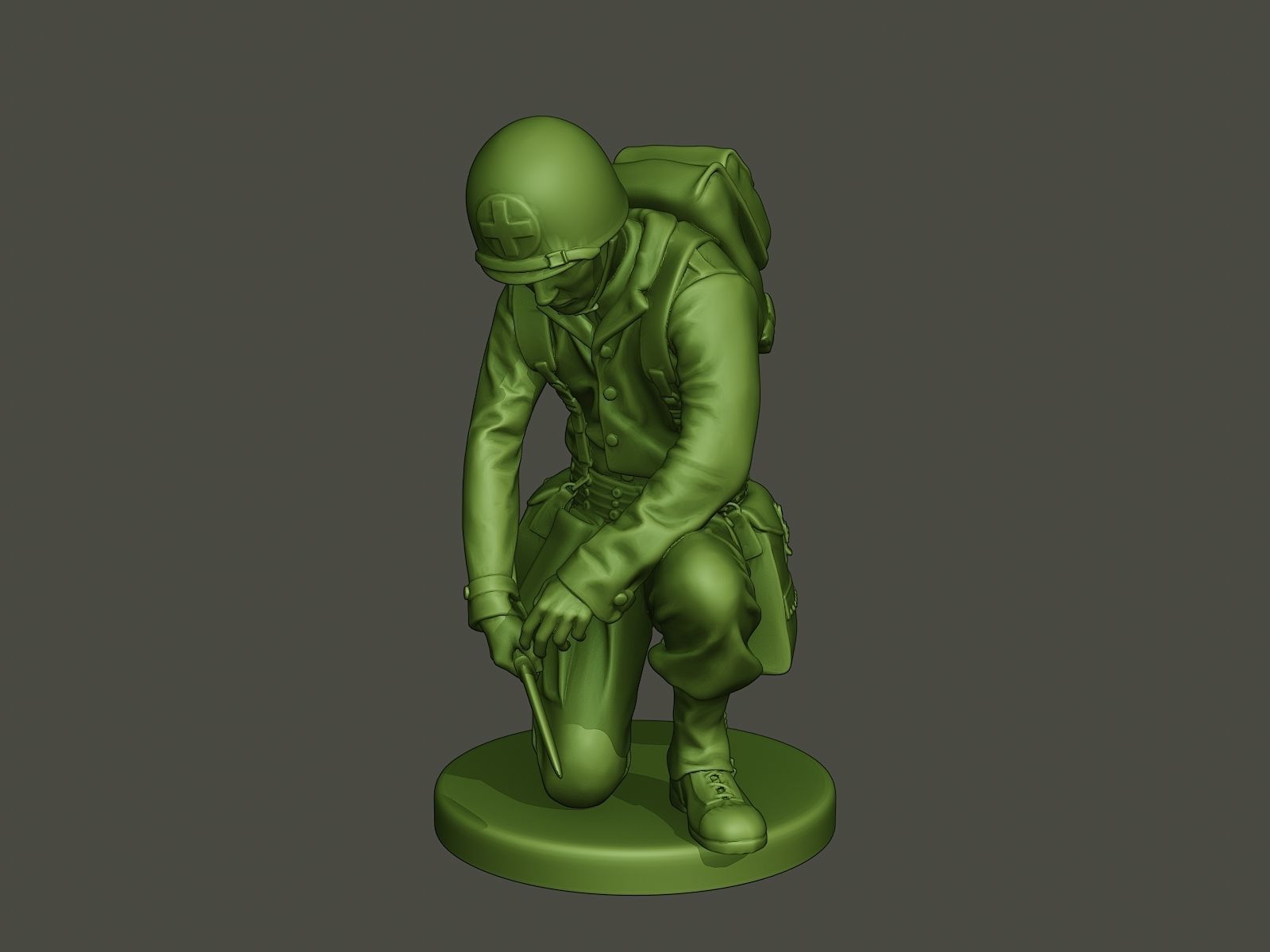 American soldier ww2 cutting A8 3D print model_10