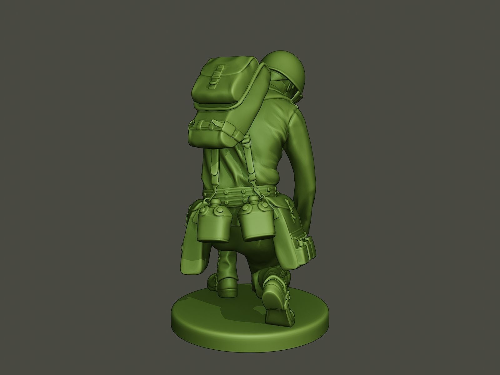 American soldier ww2 cutting A8 3D print model_5