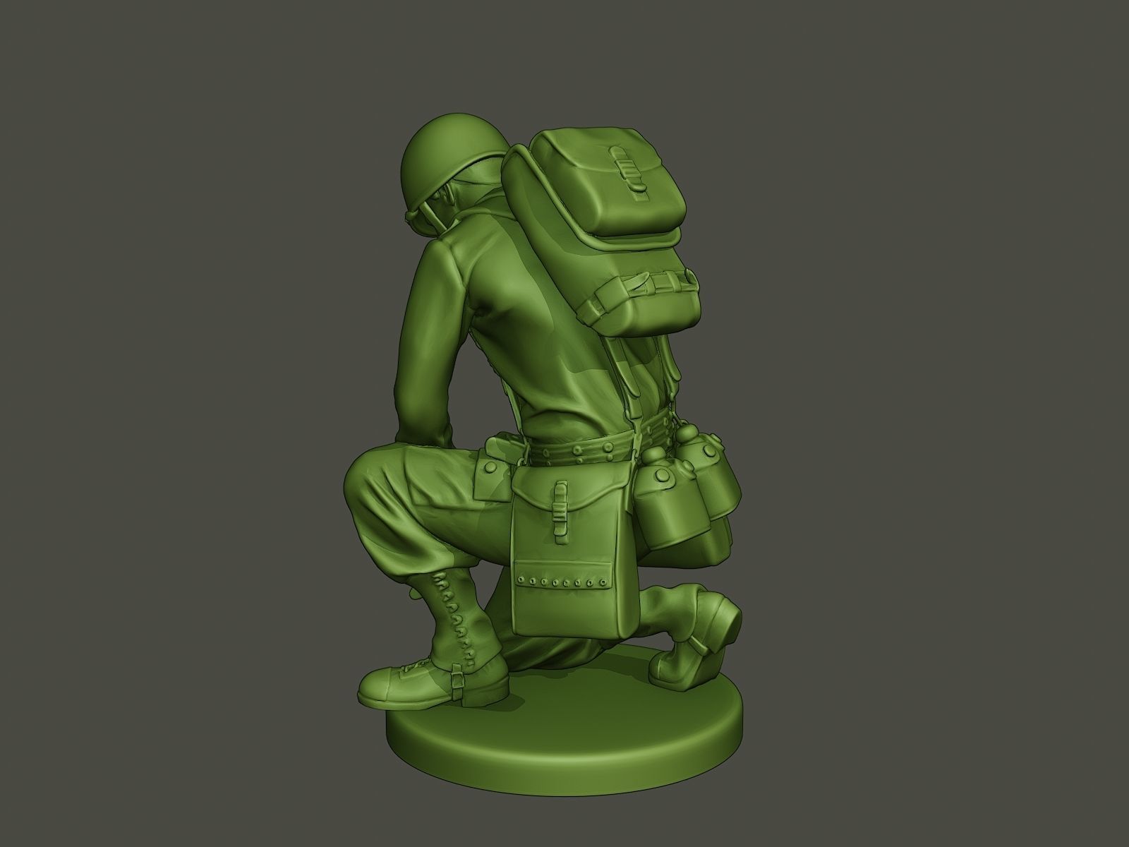 American soldier ww2 cutting A8 3D print model_3