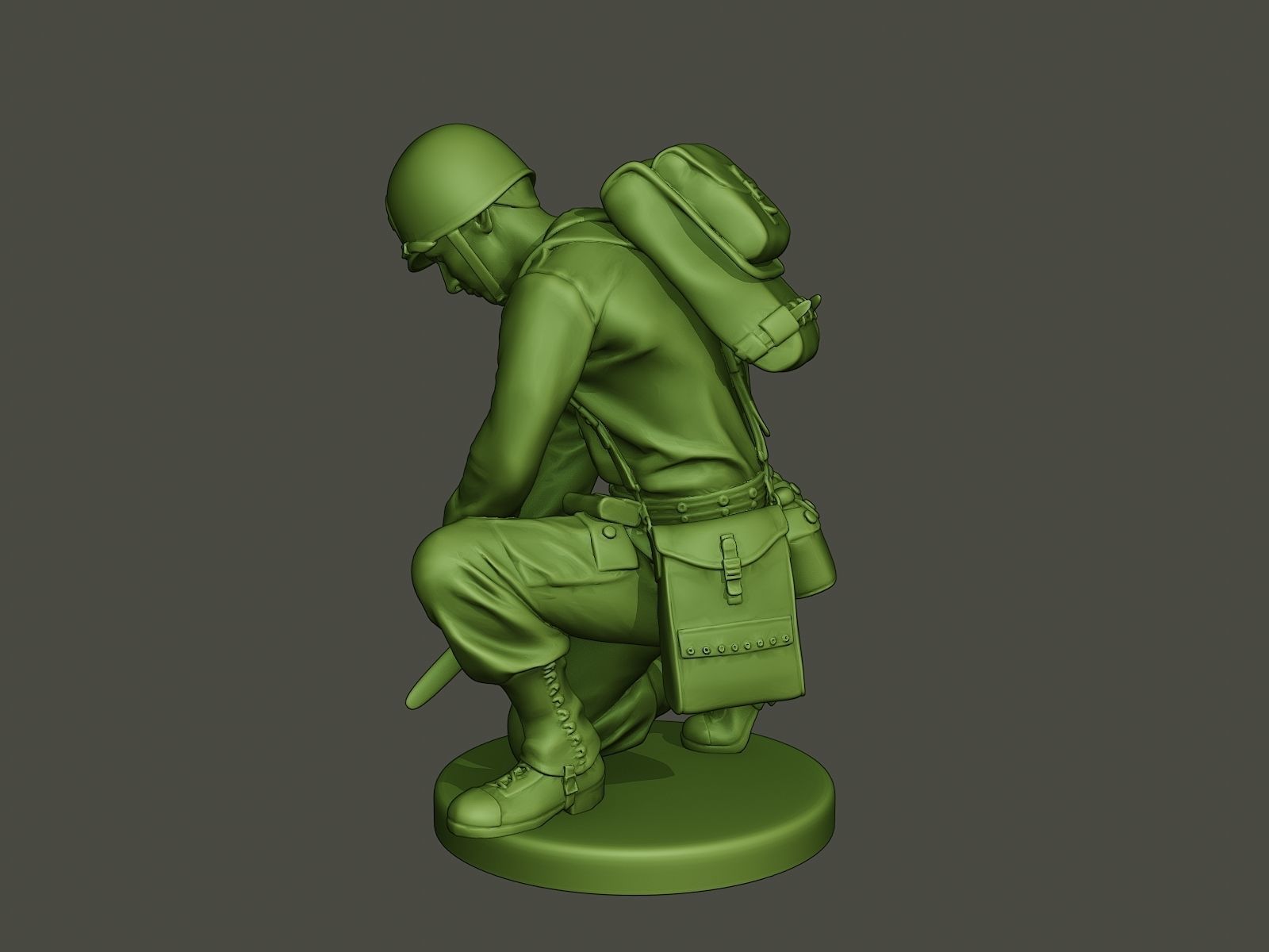 American soldier ww2 cutting A8 3D print model_2