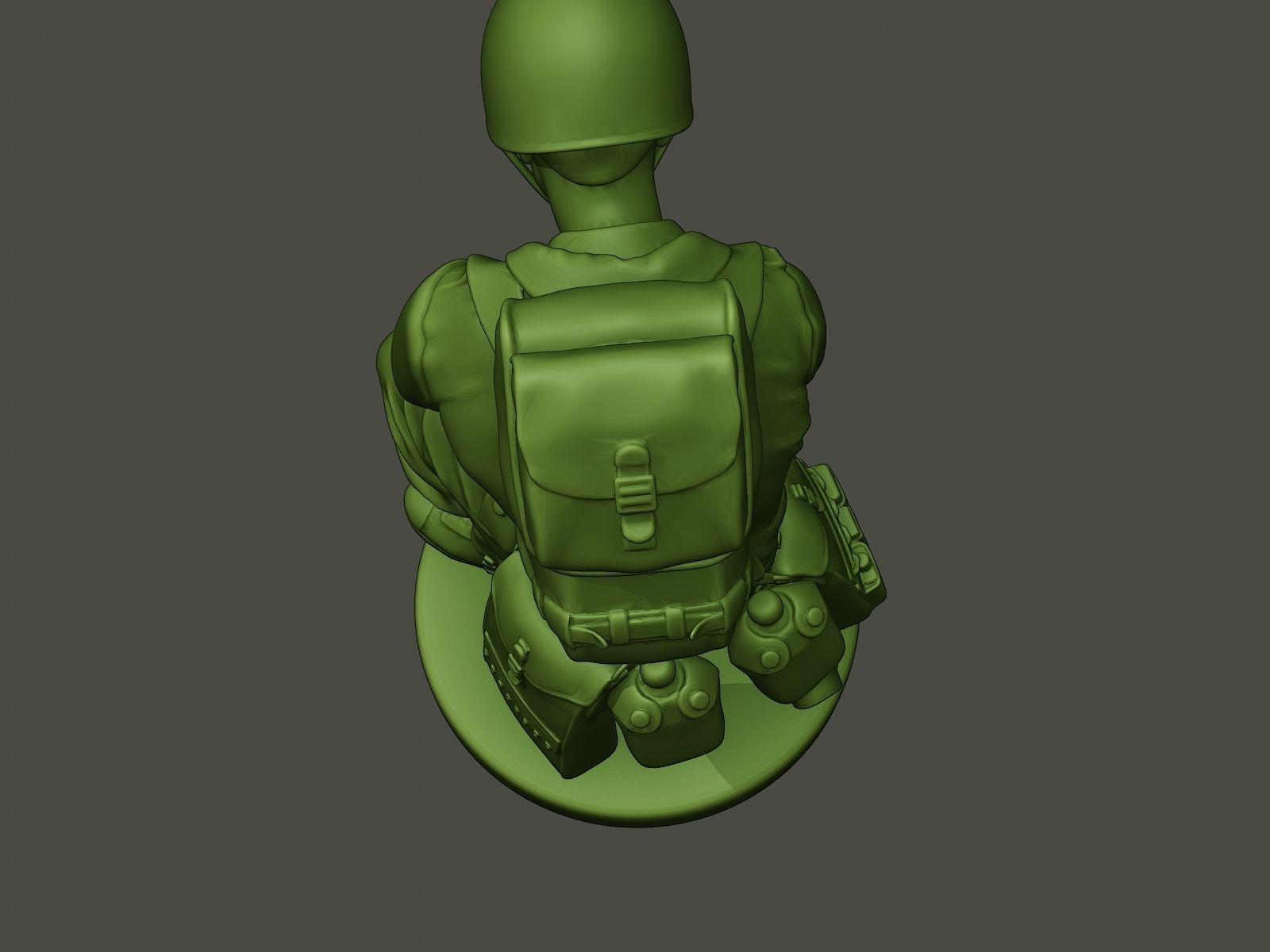 American soldier ww2 cutting A8 3D print model_15