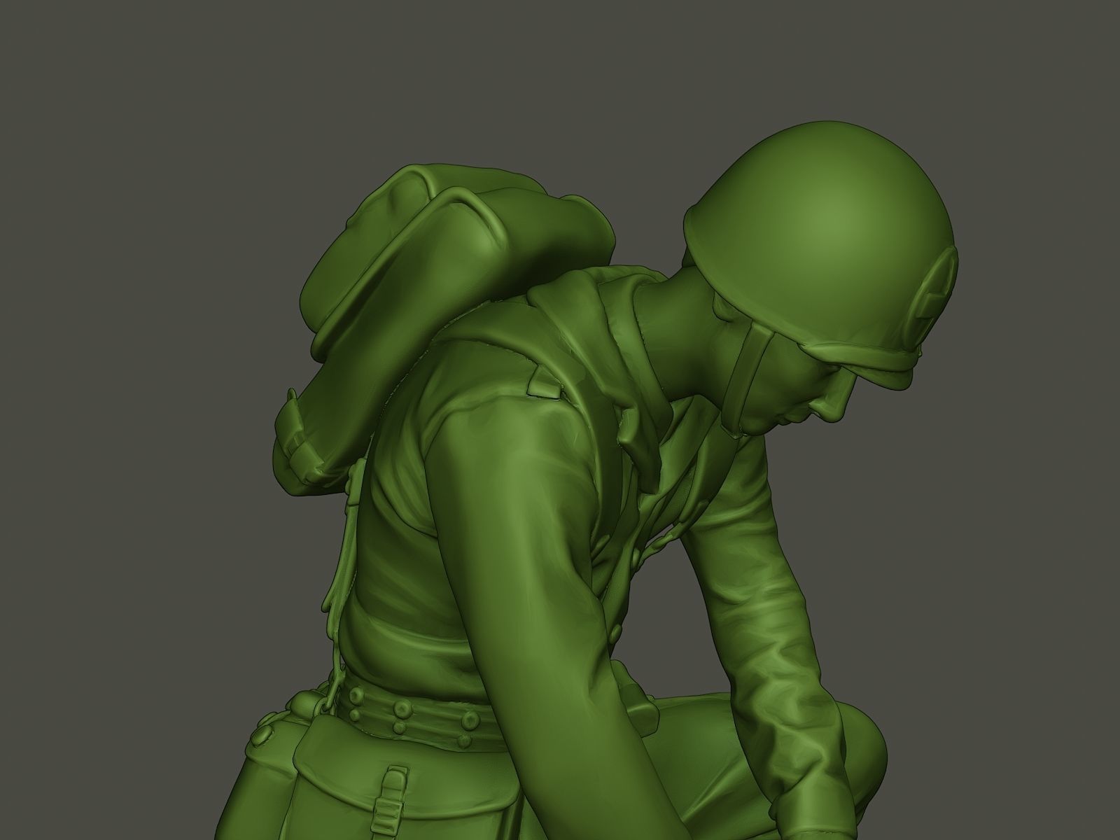 American soldier ww2 cutting A8 3D print model_19