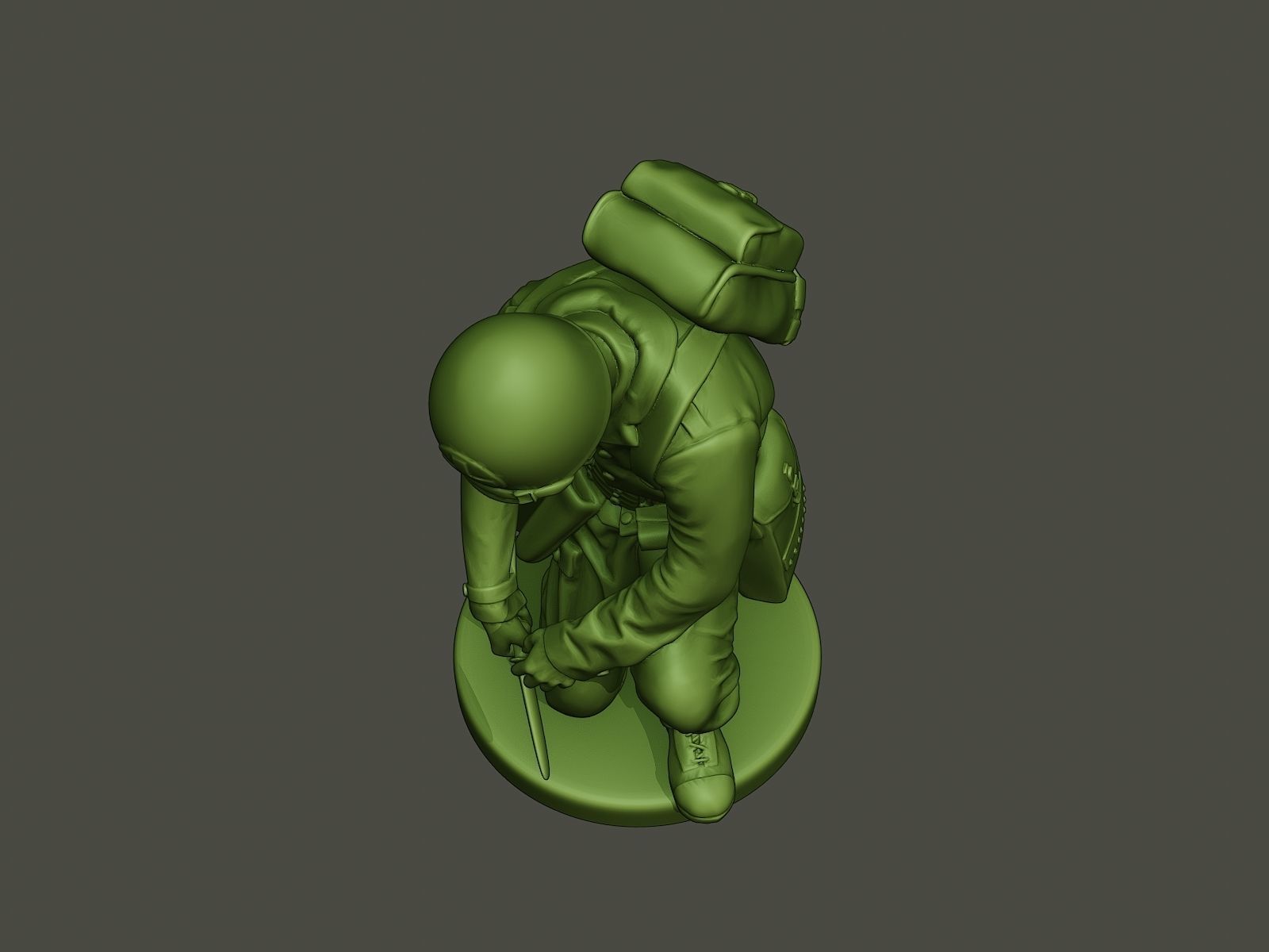 American soldier ww2 cutting A8 3D print model_13