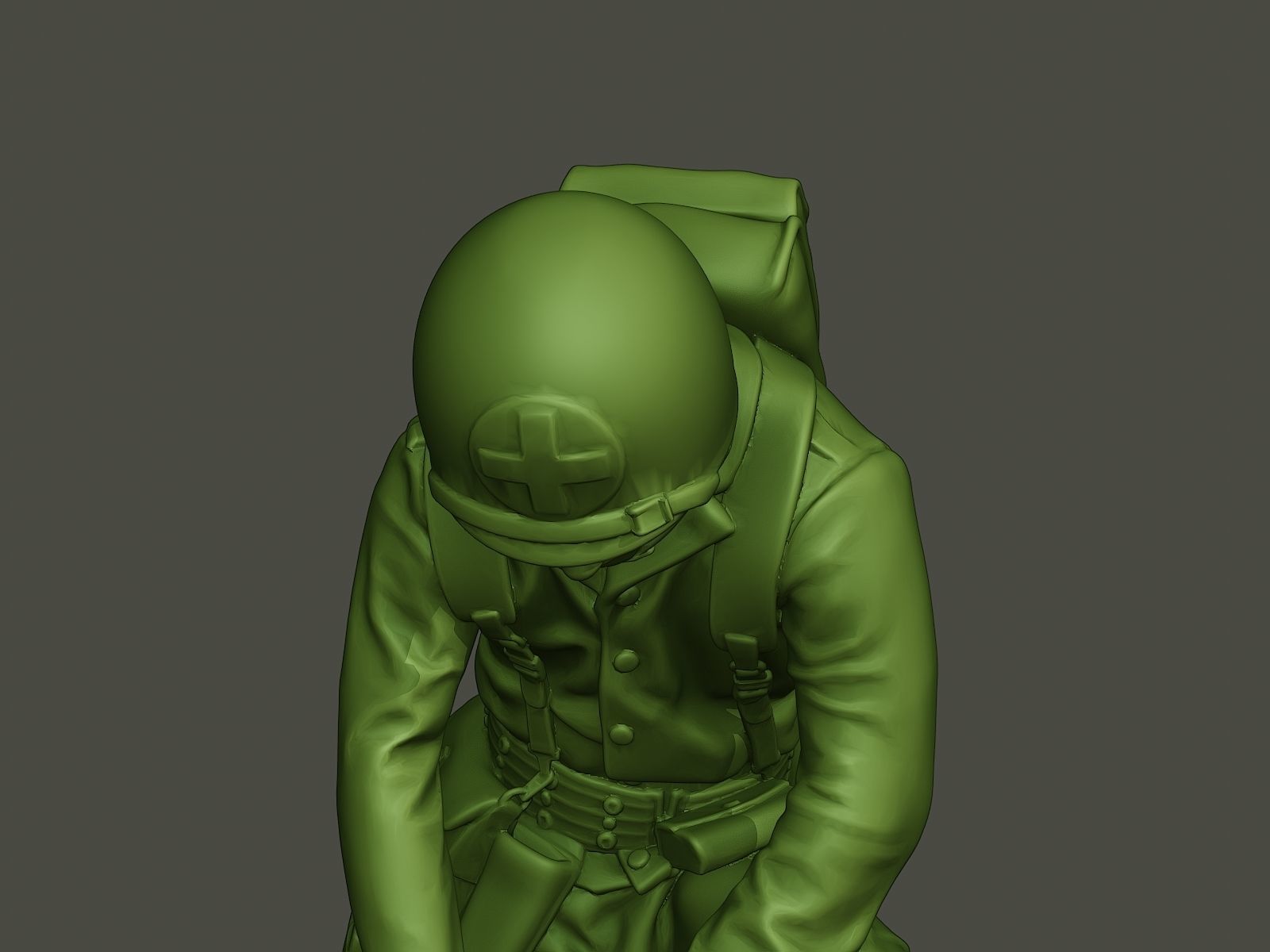 American soldier ww2 cutting A8 3D print model_18