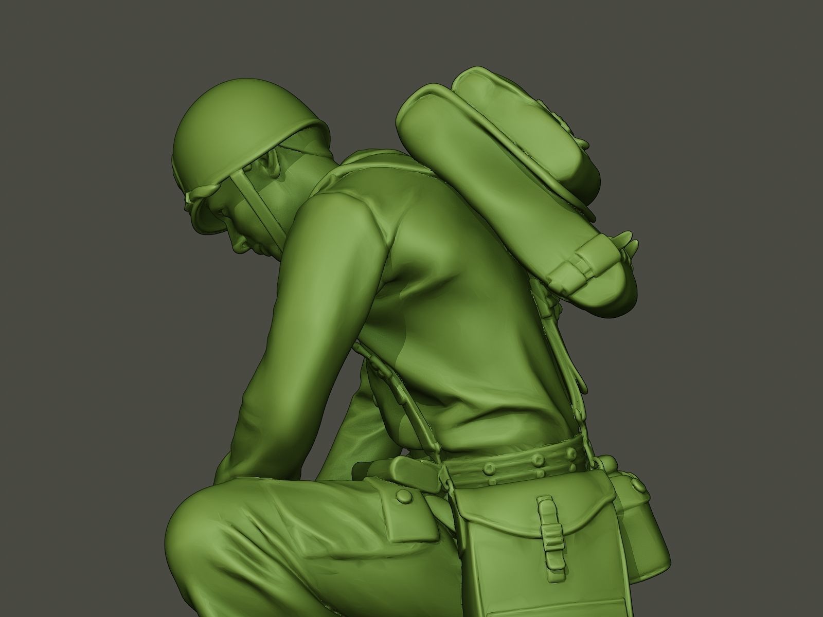 American soldier ww2 cutting A8 3D print model_16