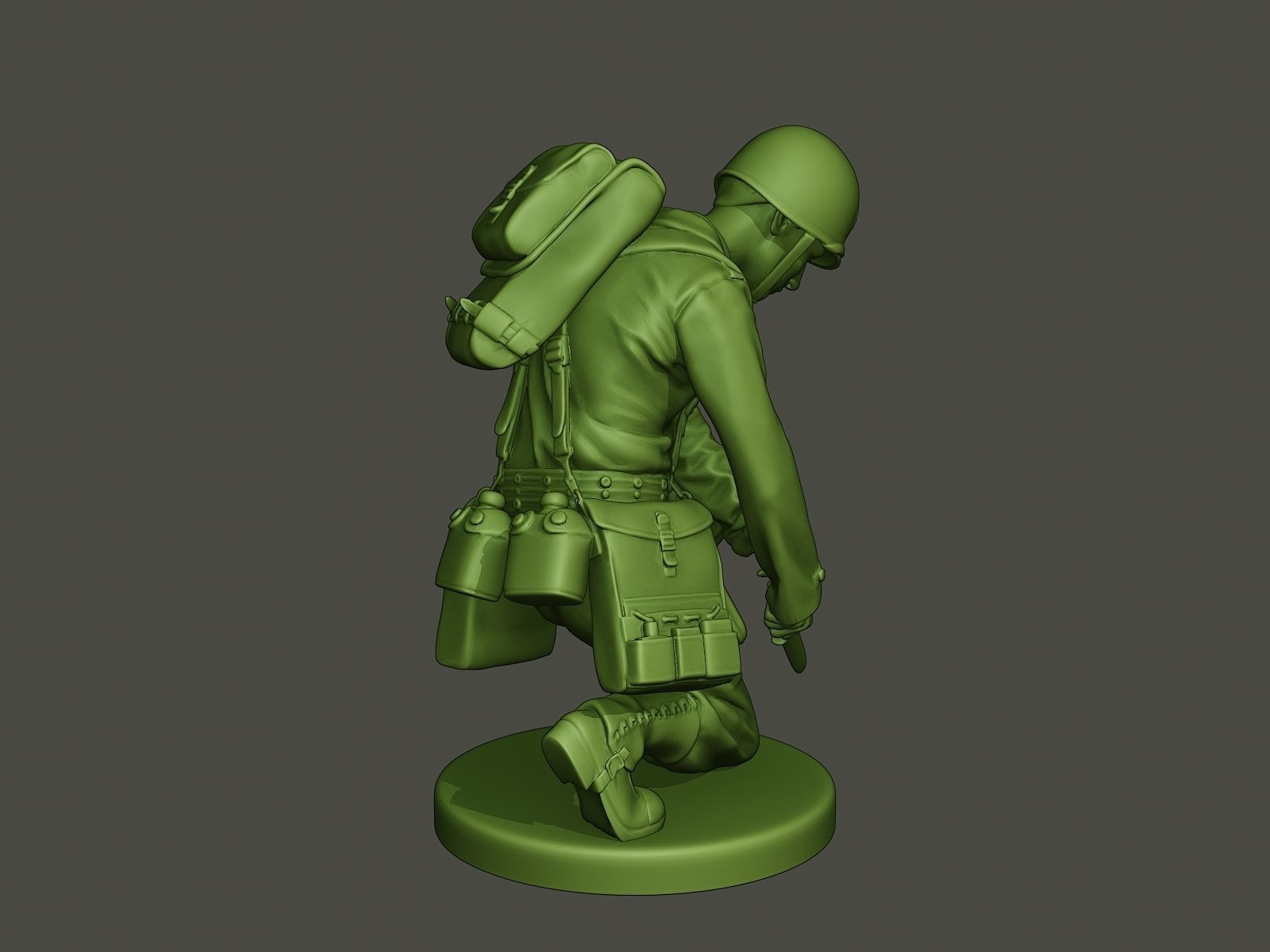 American soldier ww2 cutting A8 3D print model_6