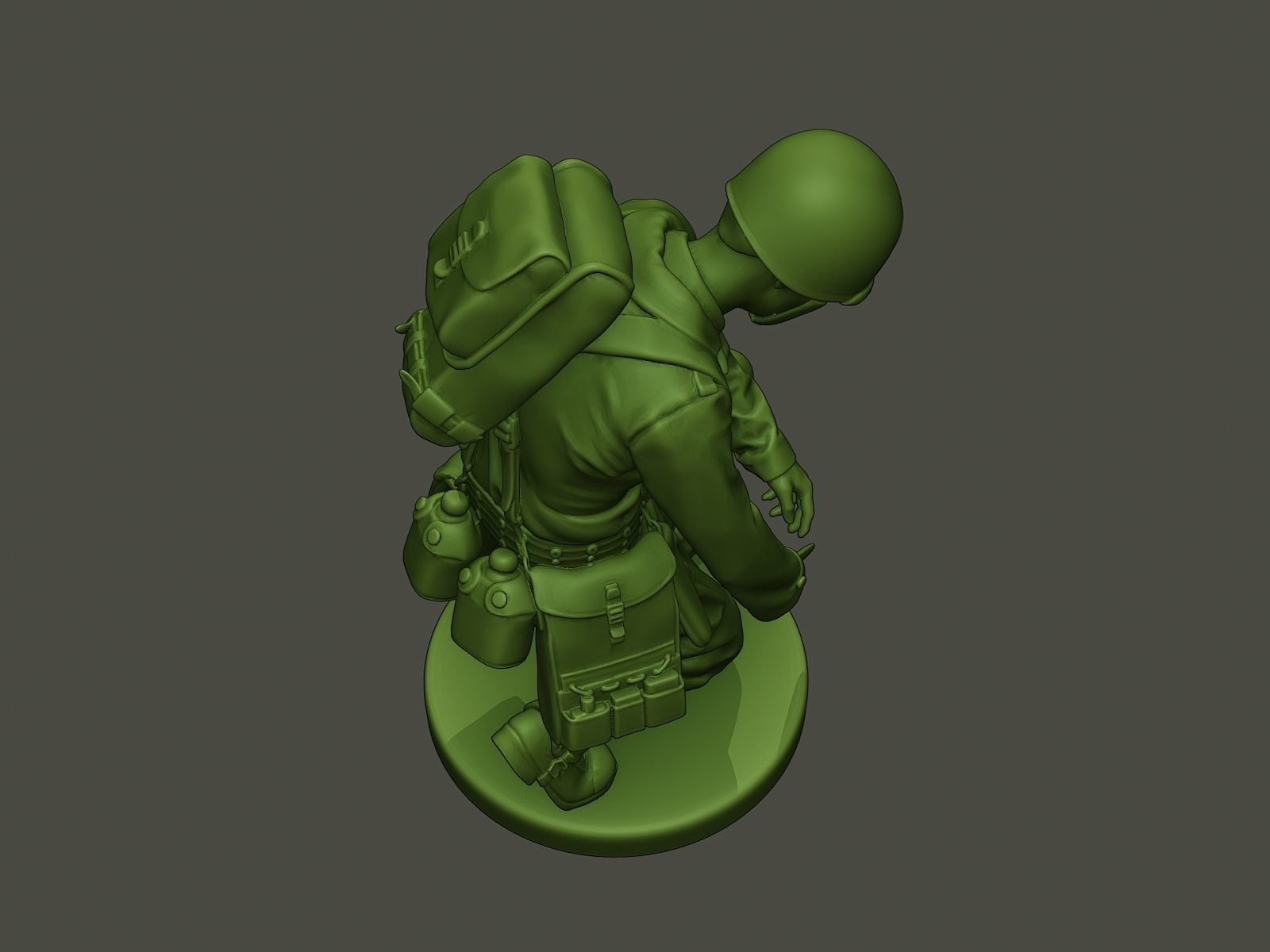 American soldier ww2 cutting A8 3D print model_21