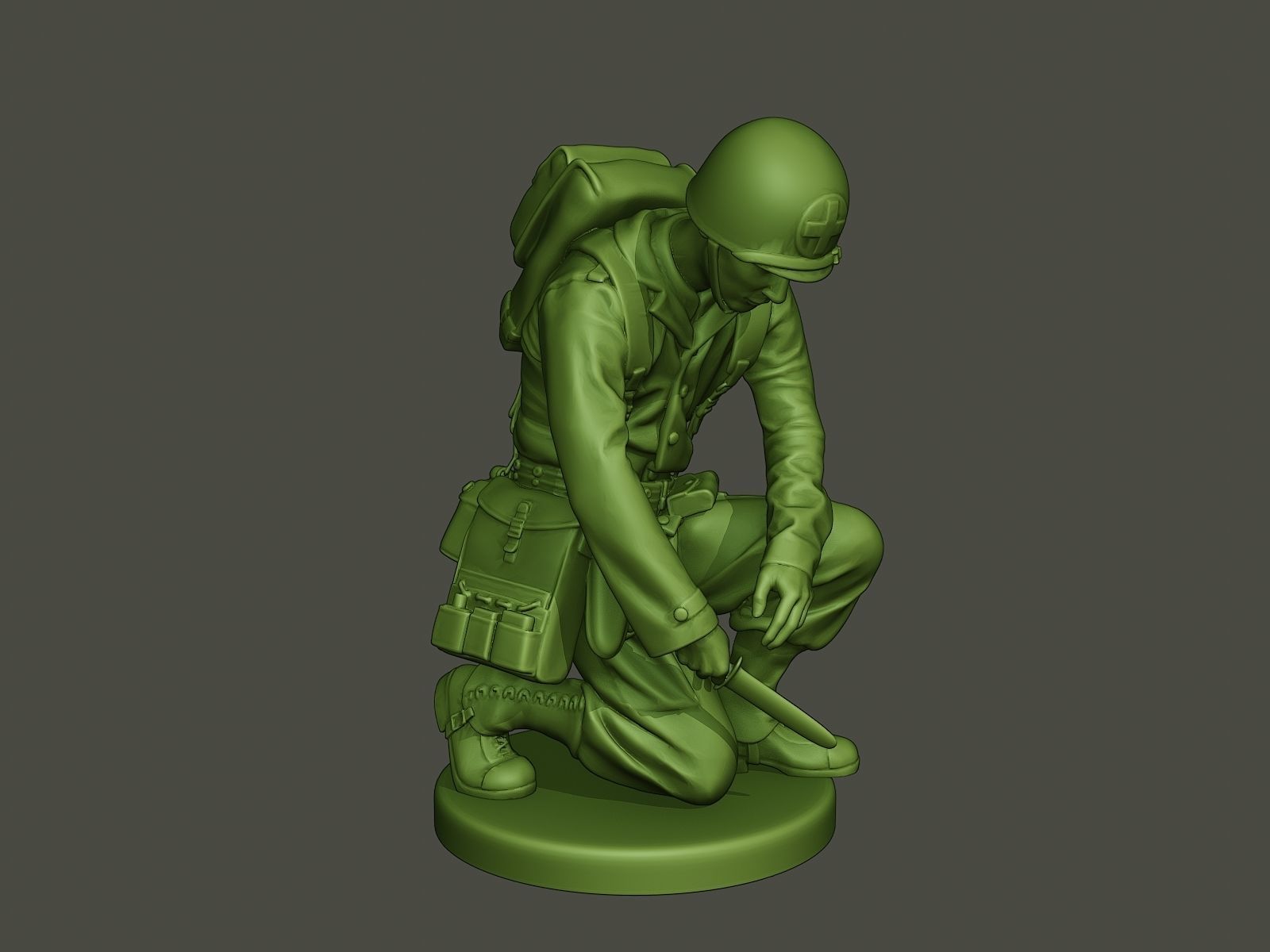 American soldier ww2 cutting A8 3D print model_8